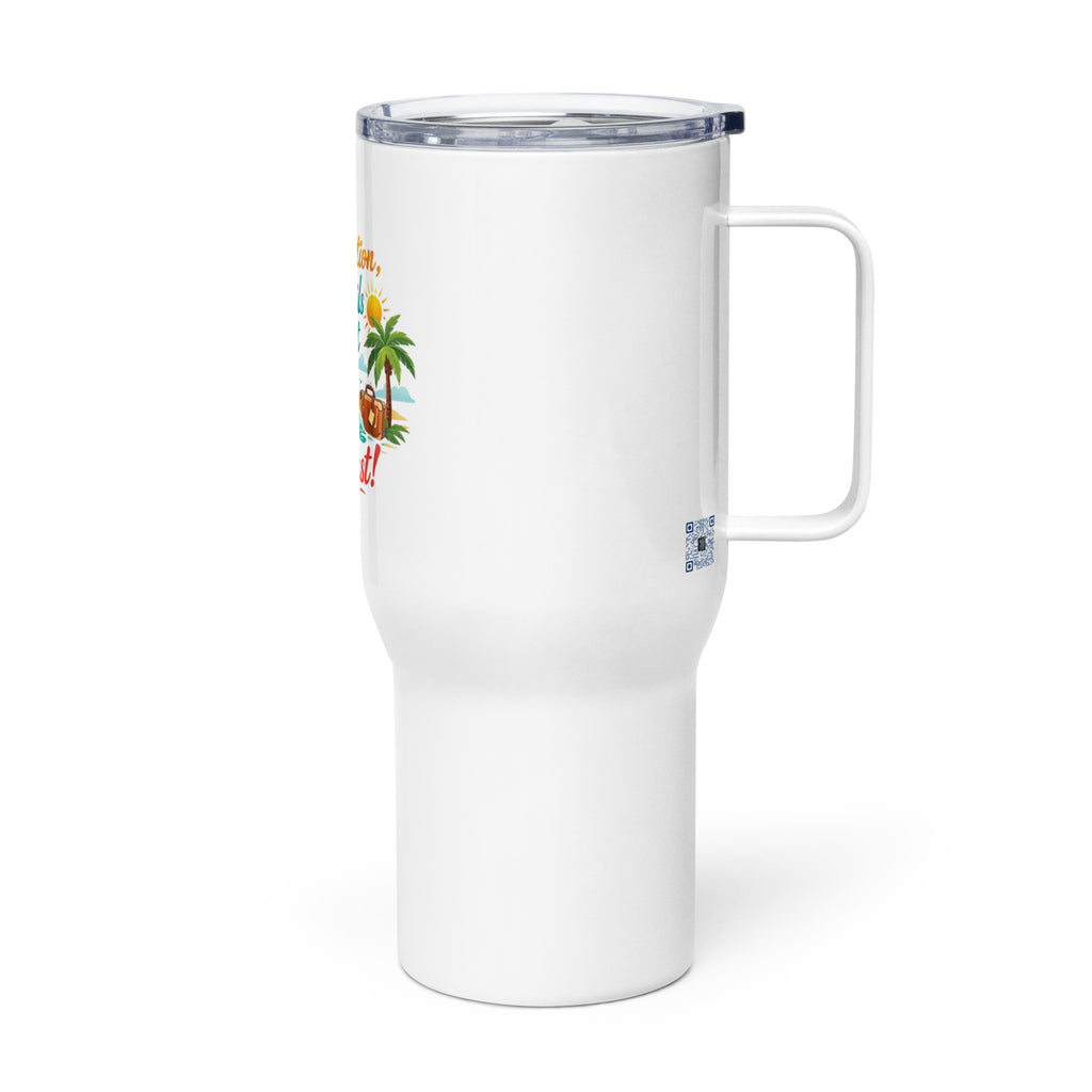 Cocktails Count As Breakfast travel mug by Bee Original Designs, fun vacation lifestyle statement
