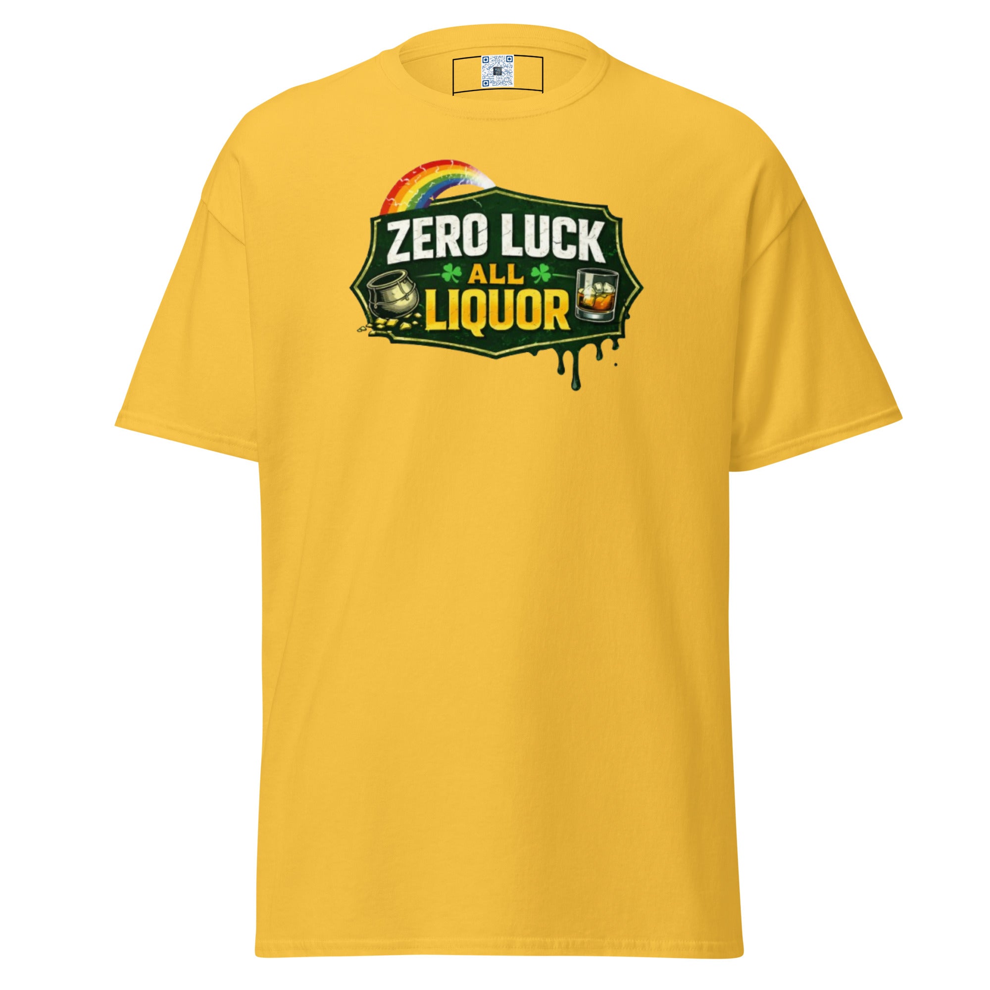 Zero Luck All Liquor funny St Patrick’s Day drinking shirt Irish party graphic tee Bee Original Designs.