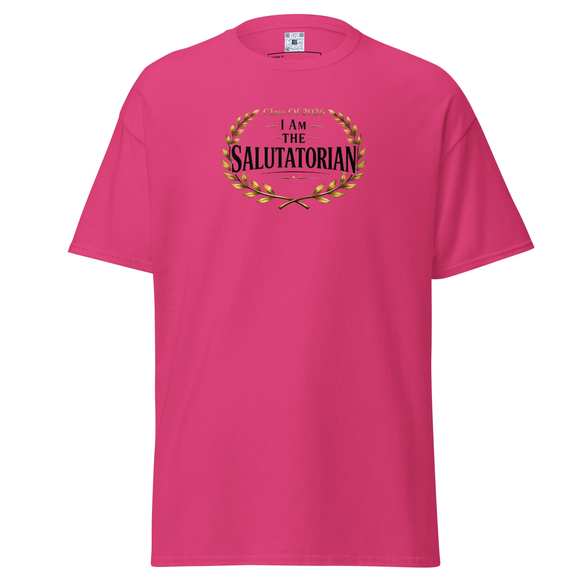 I Am The Salutatorian t-shirt with bold text design, graduation shirt from Leveling Up collection.