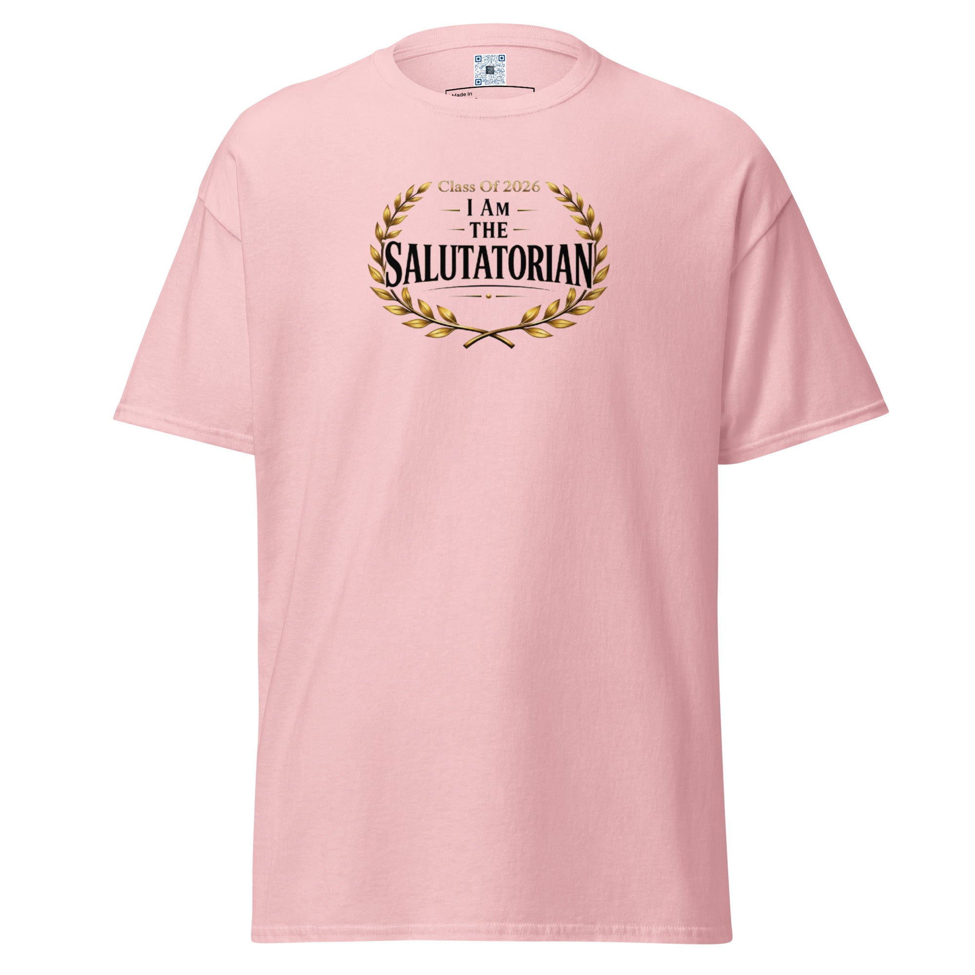 I Am The Salutatorian t-shirt with bold text design, graduation shirt from Leveling Up collection.
