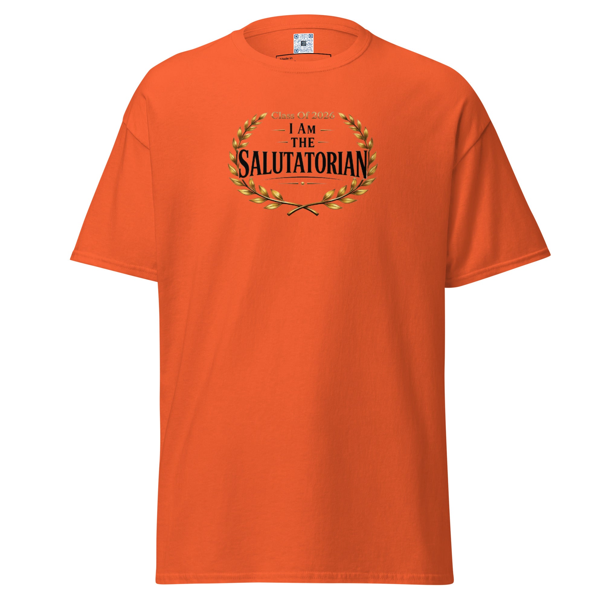 I Am The Salutatorian t-shirt with bold text design, graduation shirt from Leveling Up collection.