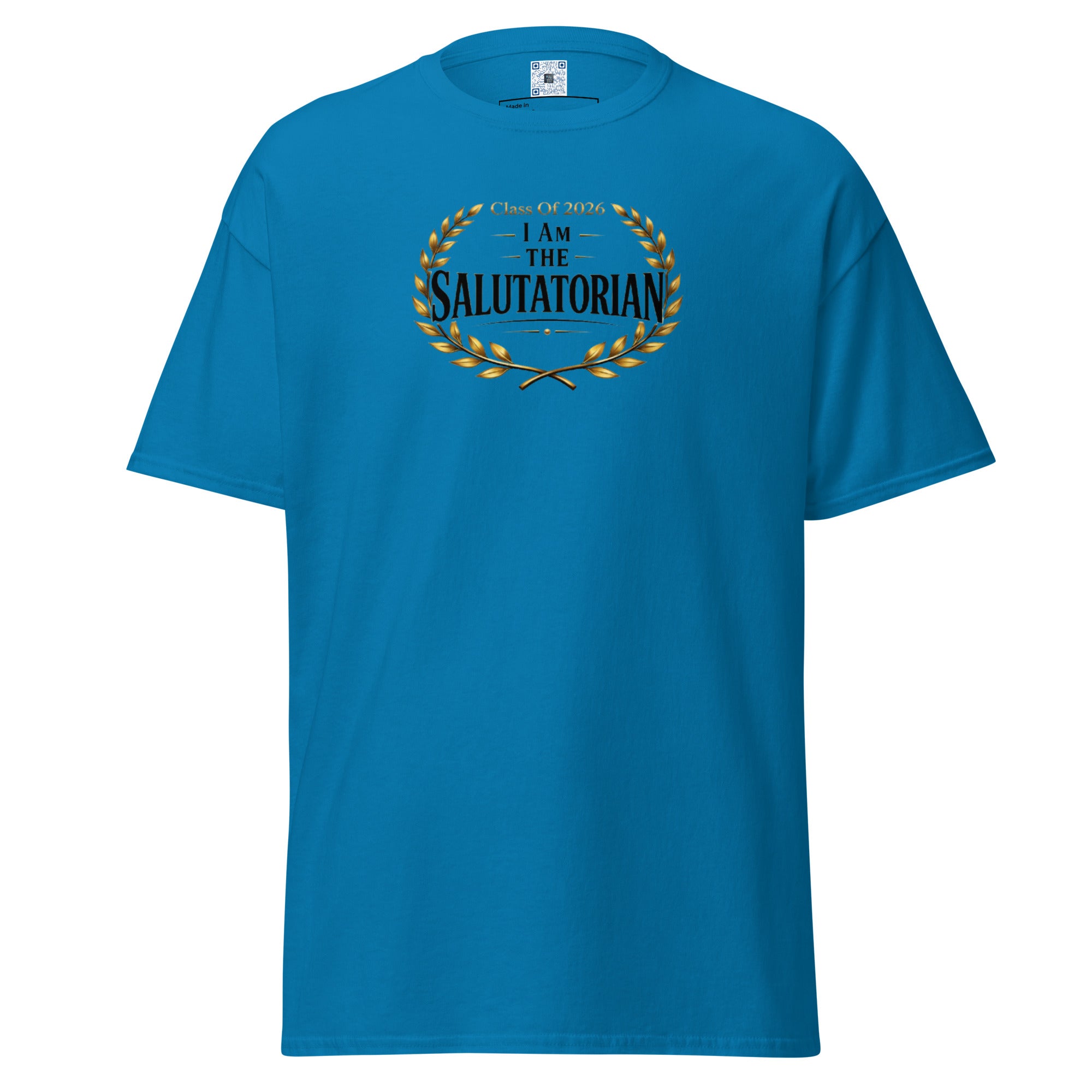 I Am The Salutatorian t-shirt with bold text design, graduation shirt from Leveling Up collection.