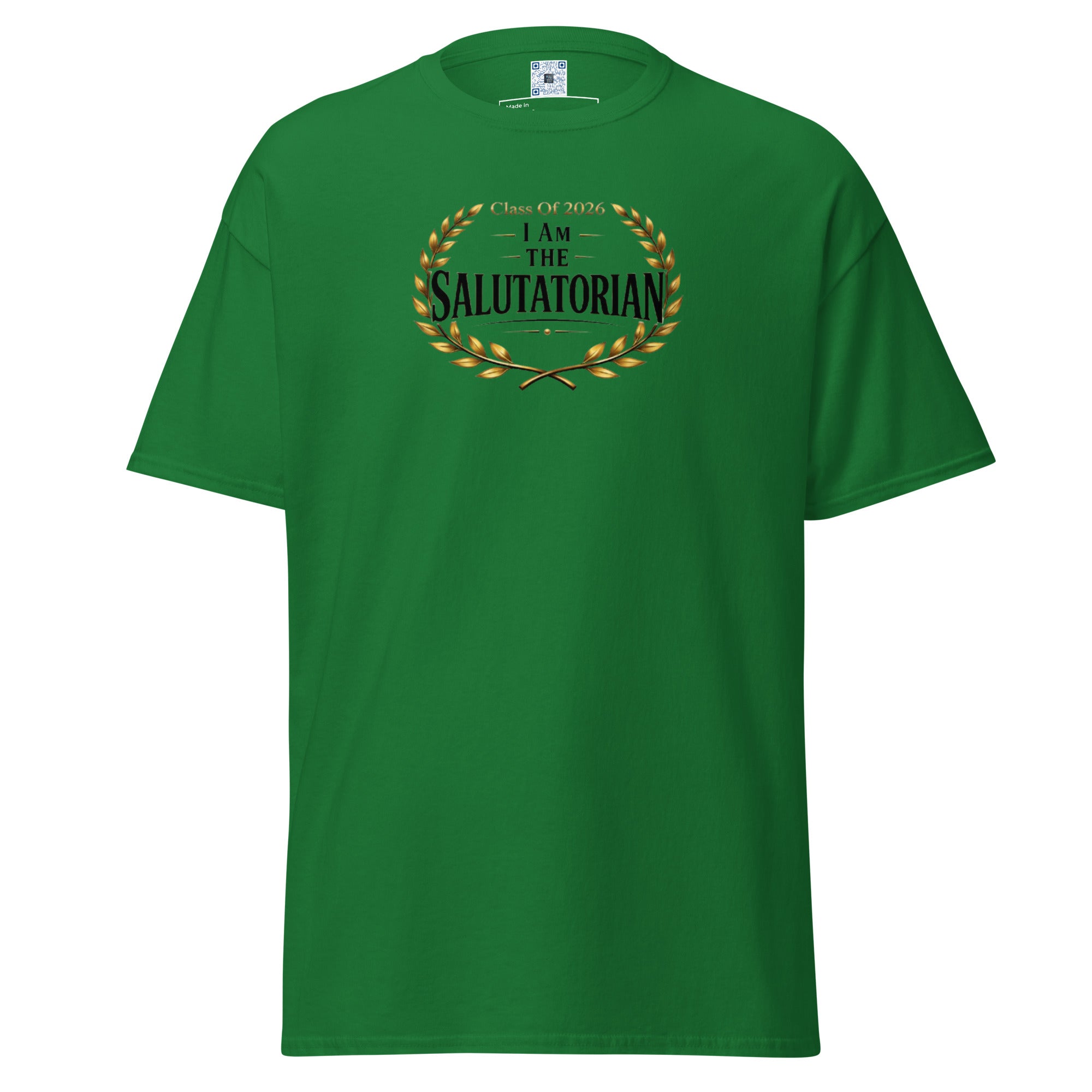 I Am The Salutatorian t-shirt with bold text design, graduation shirt from Leveling Up collection.