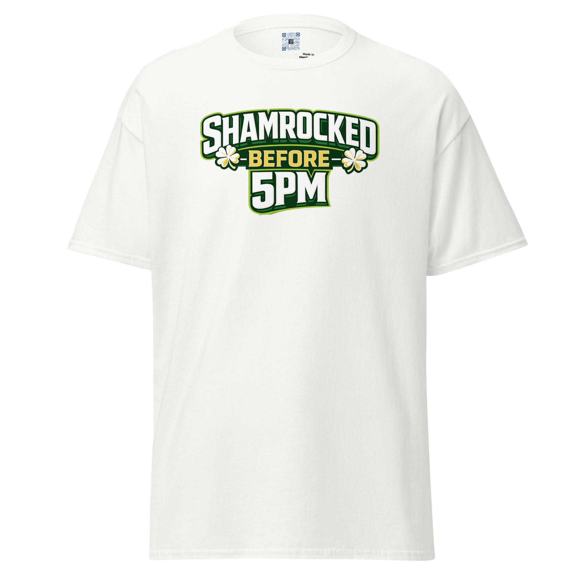 Shamrocked Before 5PM funny St Patrick’s Day t-shirt Irish drinking humor graphic tee.