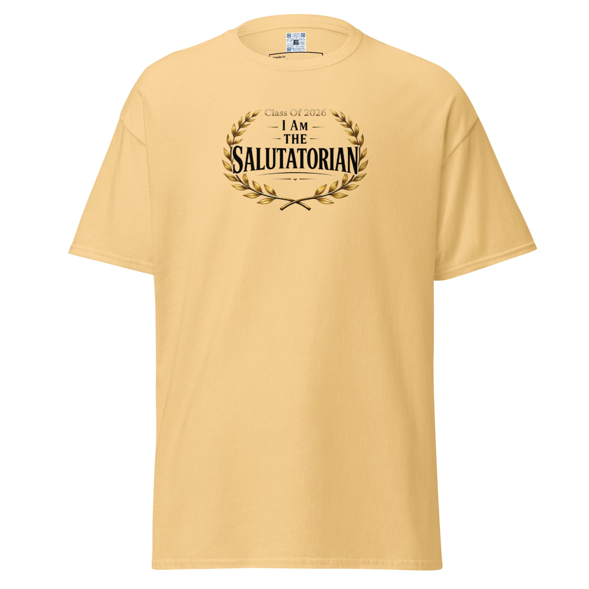 I Am The Salutatorian t-shirt with bold text design, graduation shirt from Leveling Up collection.