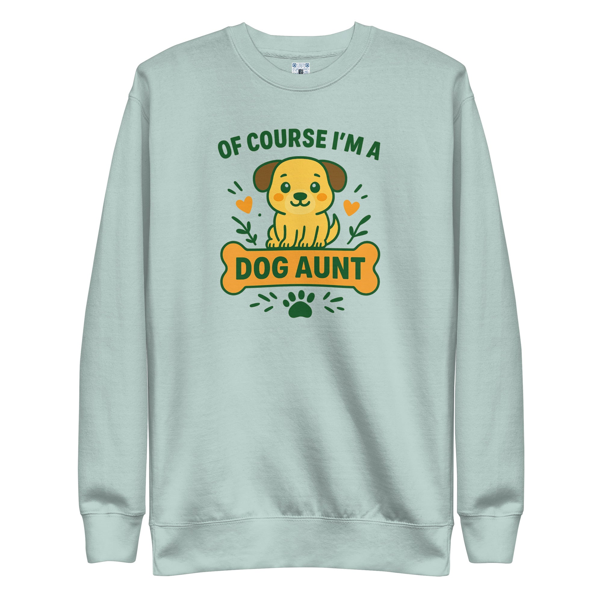 Dog Aunt sweatshirt with bold pet parent graphic on the front