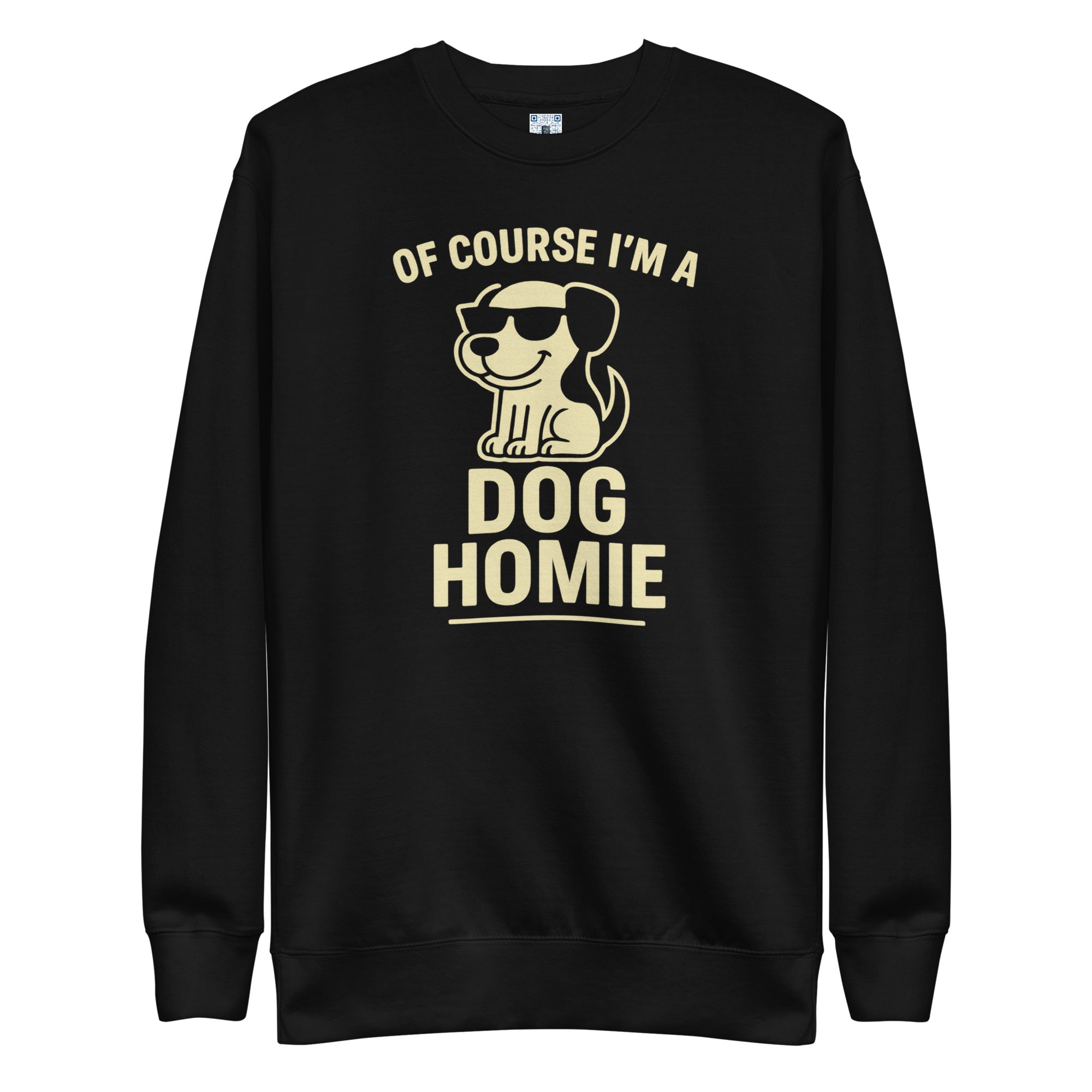 Dog Homie sweatshirt with bold pet parent graphic on the front