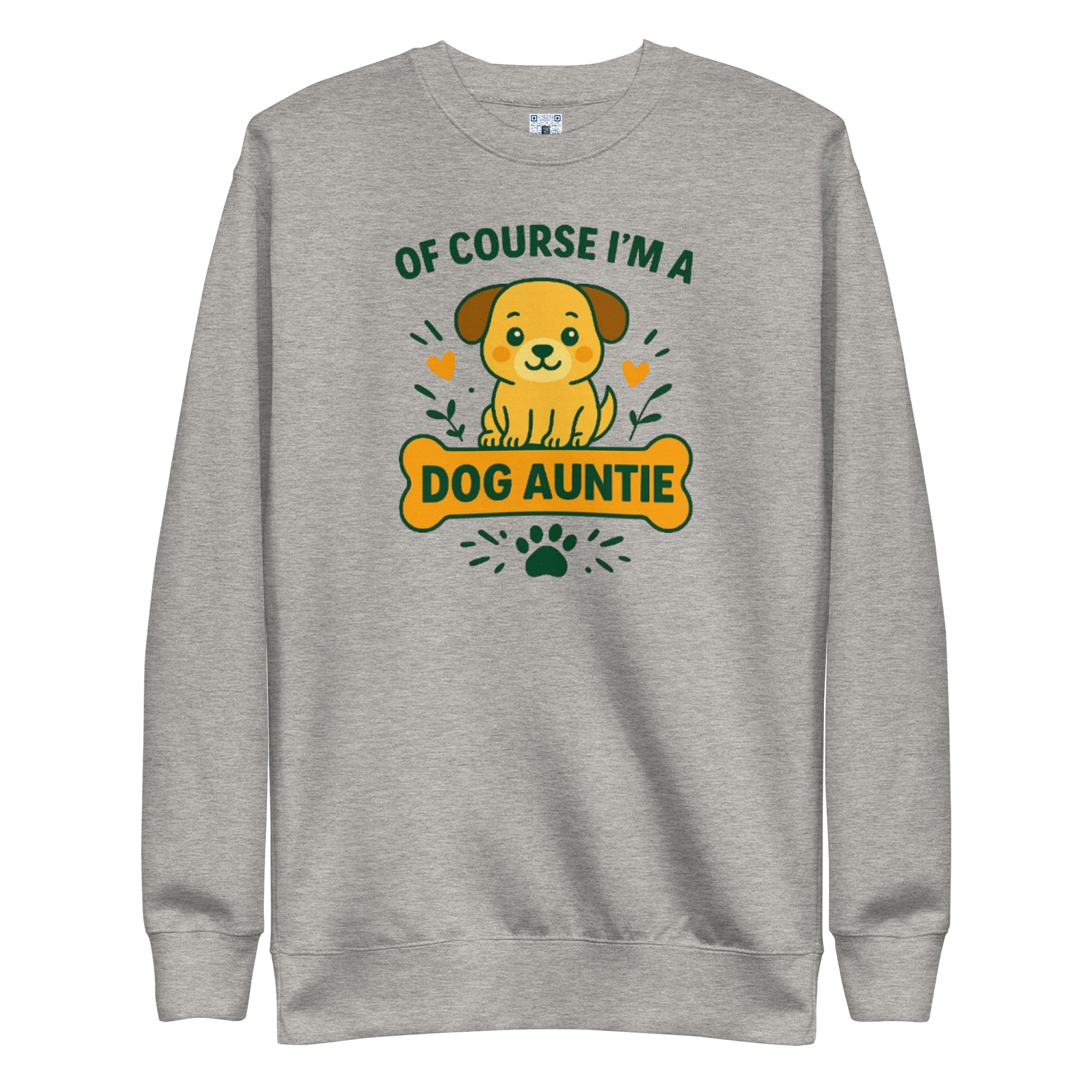 Dog Auntie sweatshirt with bold pet parent graphic on the front