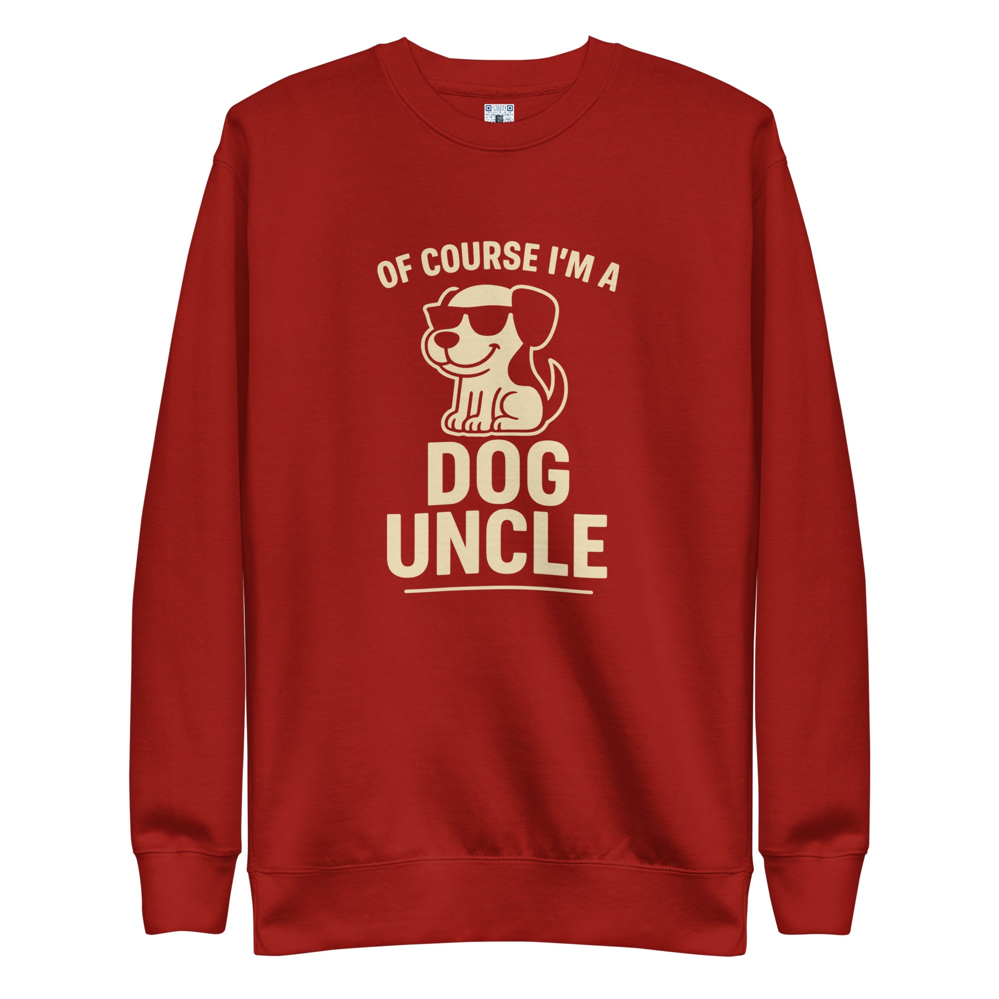 Dog Uncle sweatshirt with bold pet parent graphic on the front
