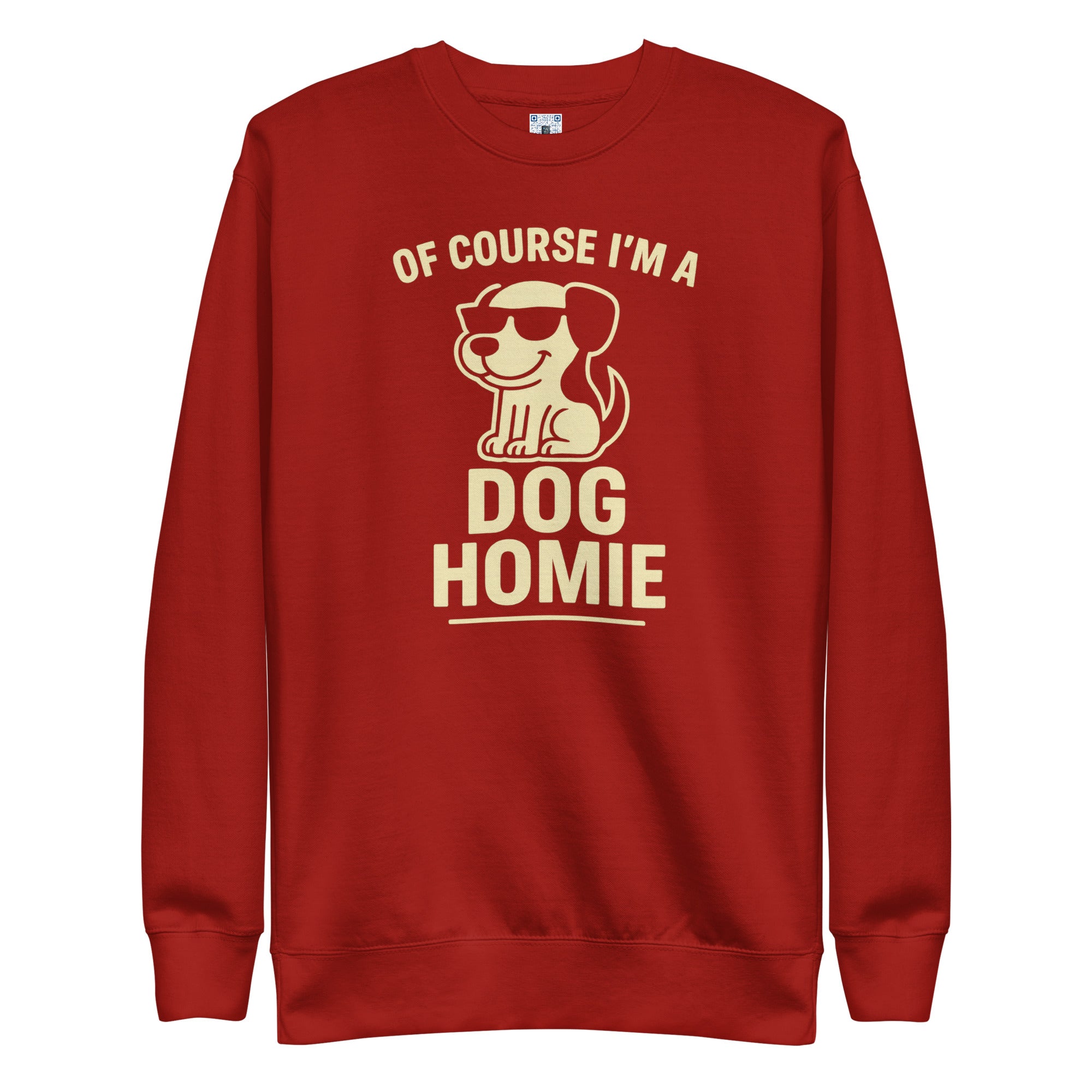 Dog Homie sweatshirt with bold pet parent graphic on the front