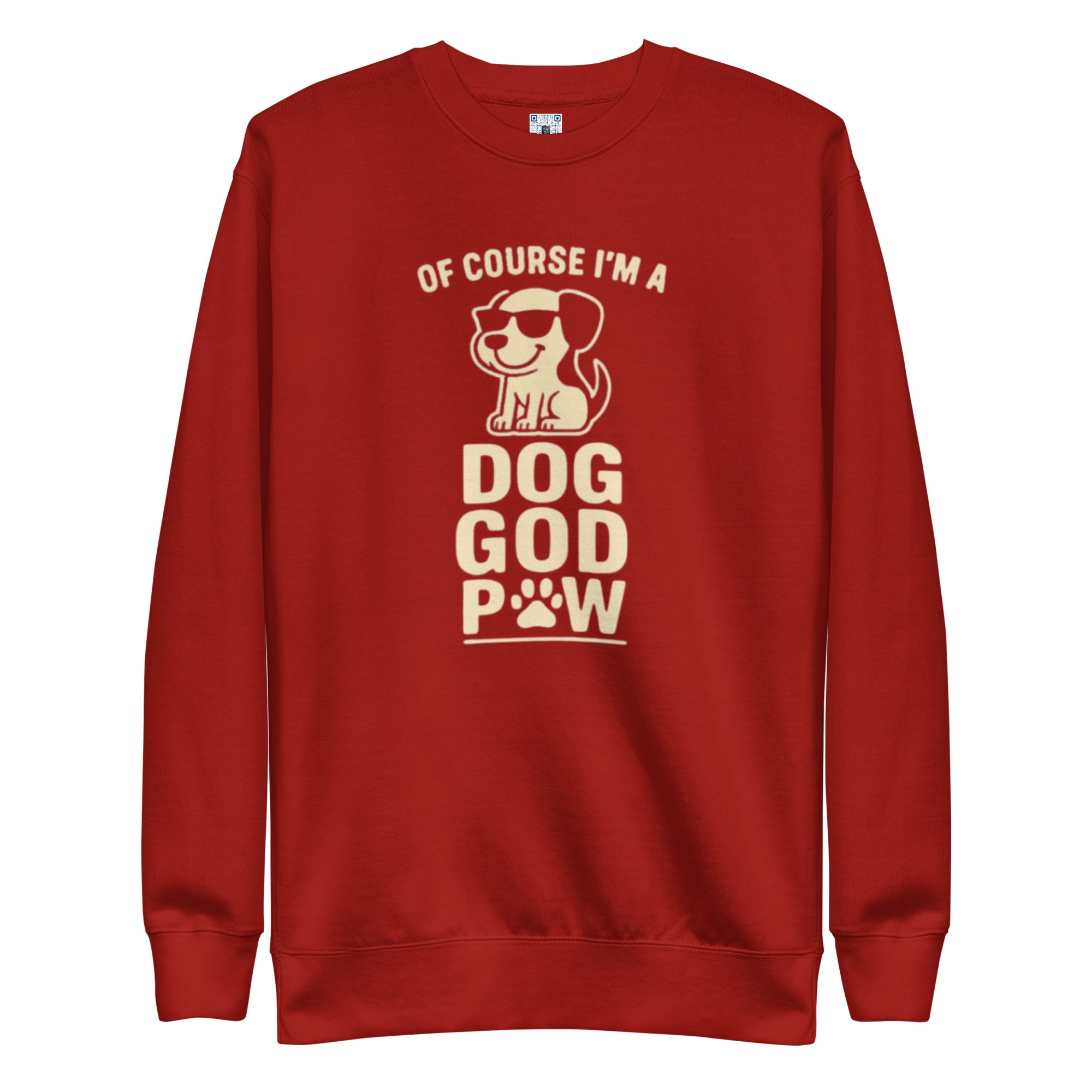 Dog God Paw sweatshirt with bold pet parent graphic on the front