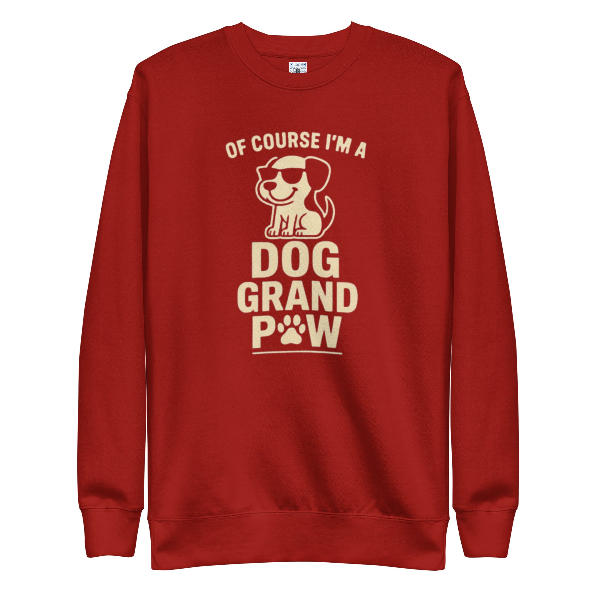 Dog Grand Paw sweatshirt with bold pet parent graphic on the front