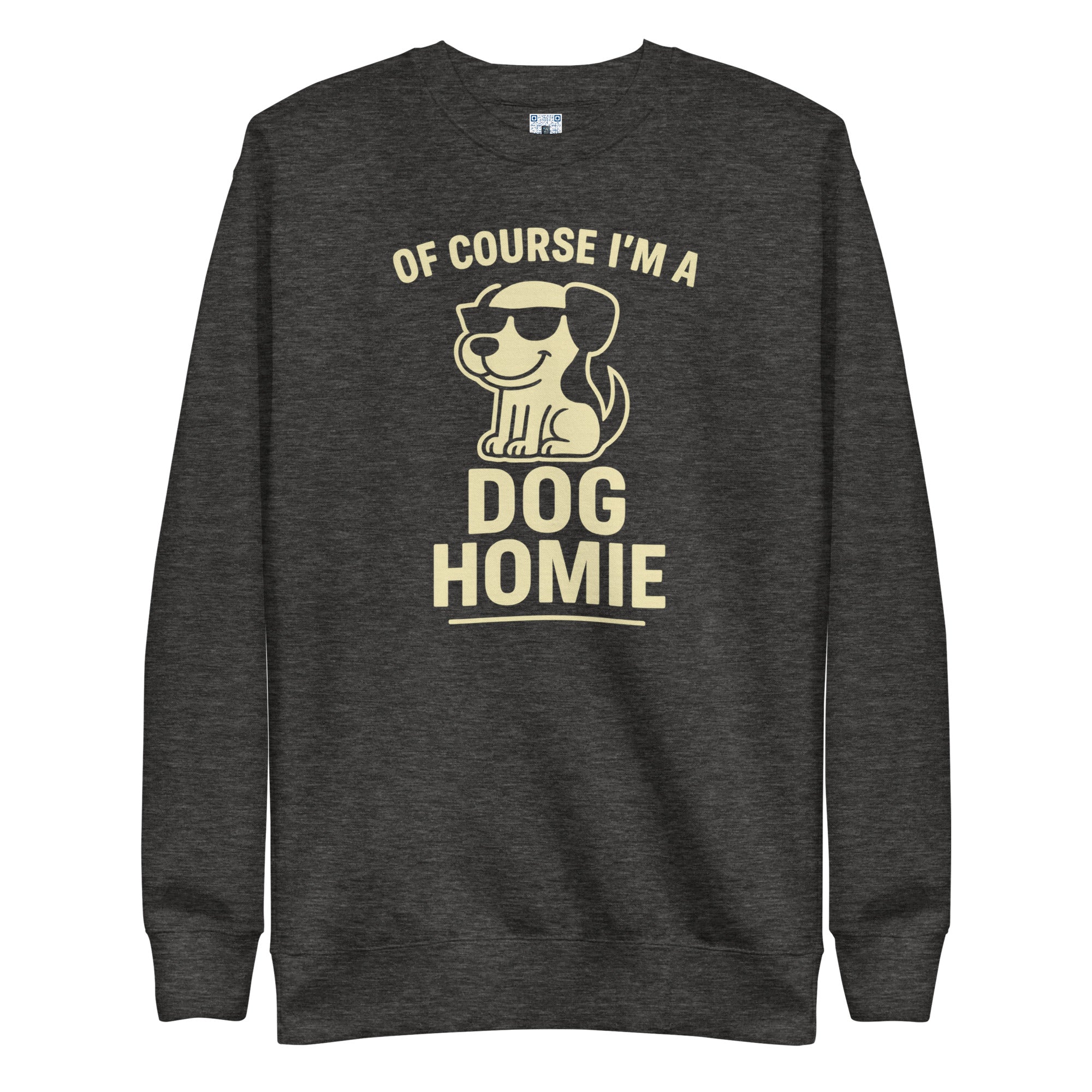 Dog Homie sweatshirt with bold pet parent graphic on the front