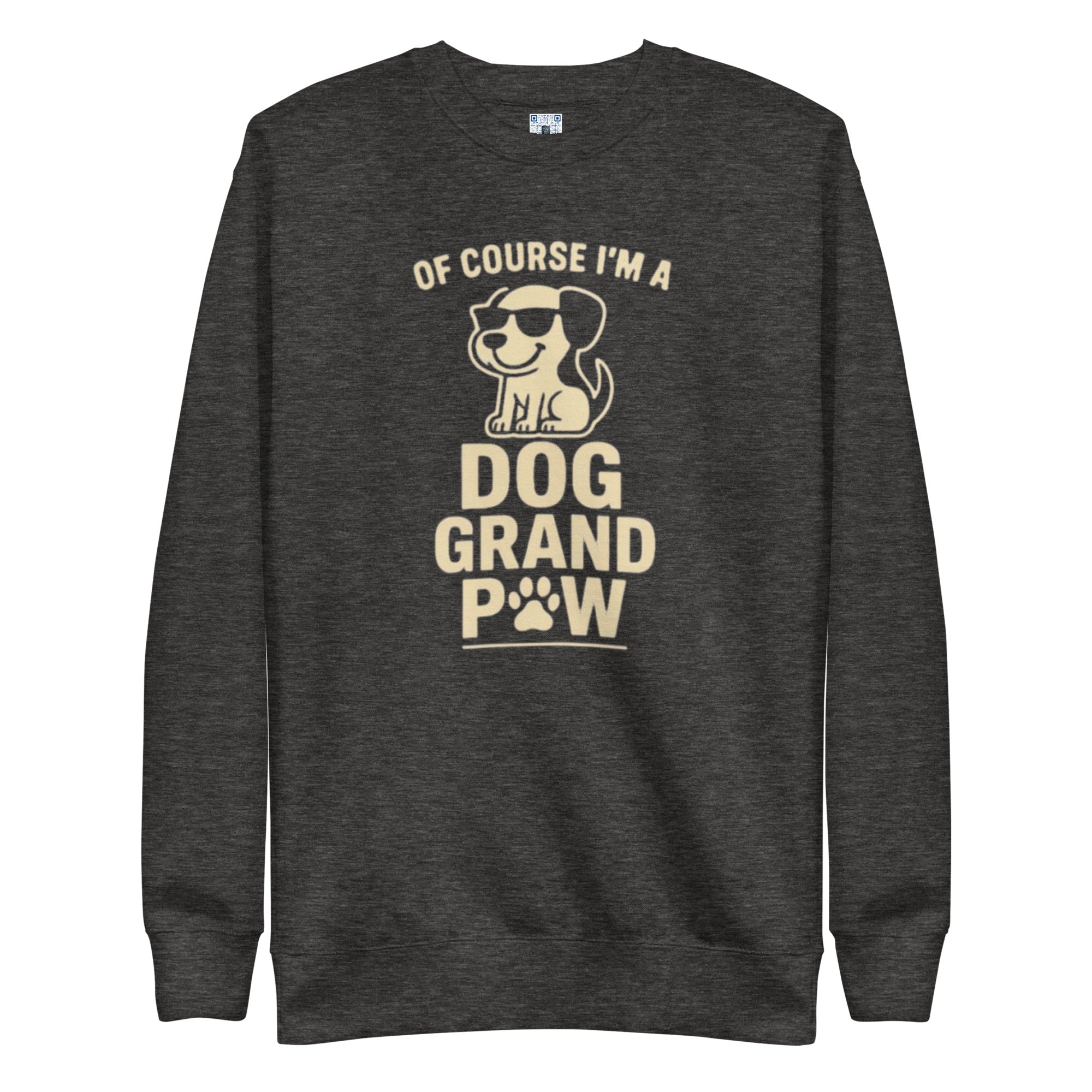 Dog Grand Paw sweatshirt with bold pet parent graphic on the front
