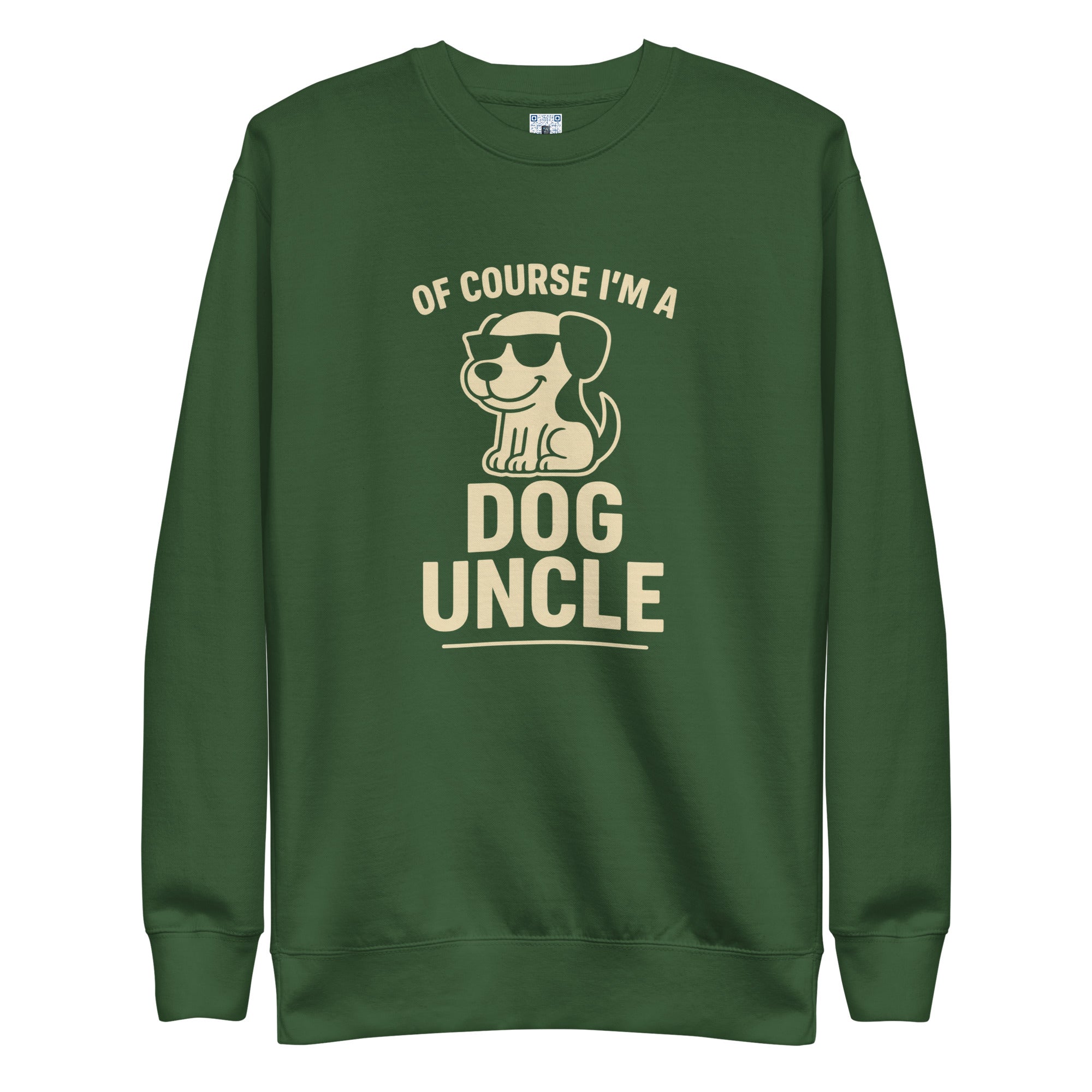 Dog Uncle sweatshirt with bold pet parent graphic on the front