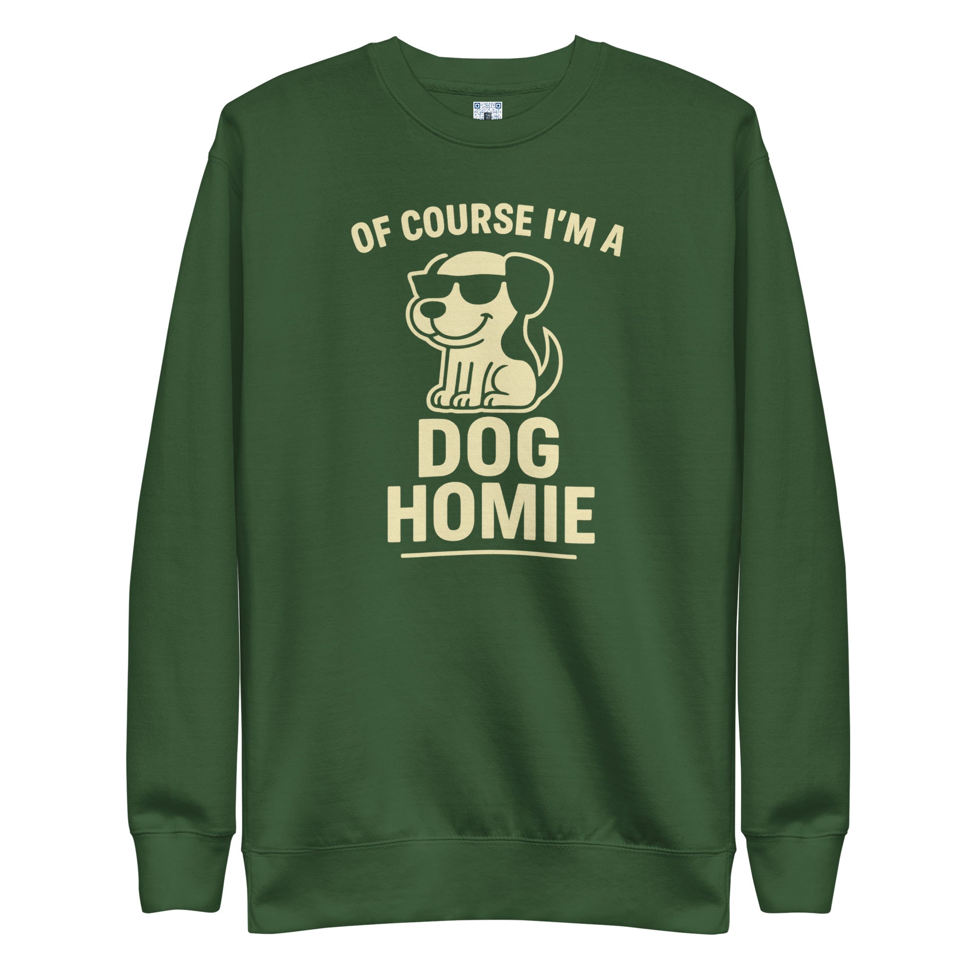 Dog Homie sweatshirt with bold pet parent graphic on the front