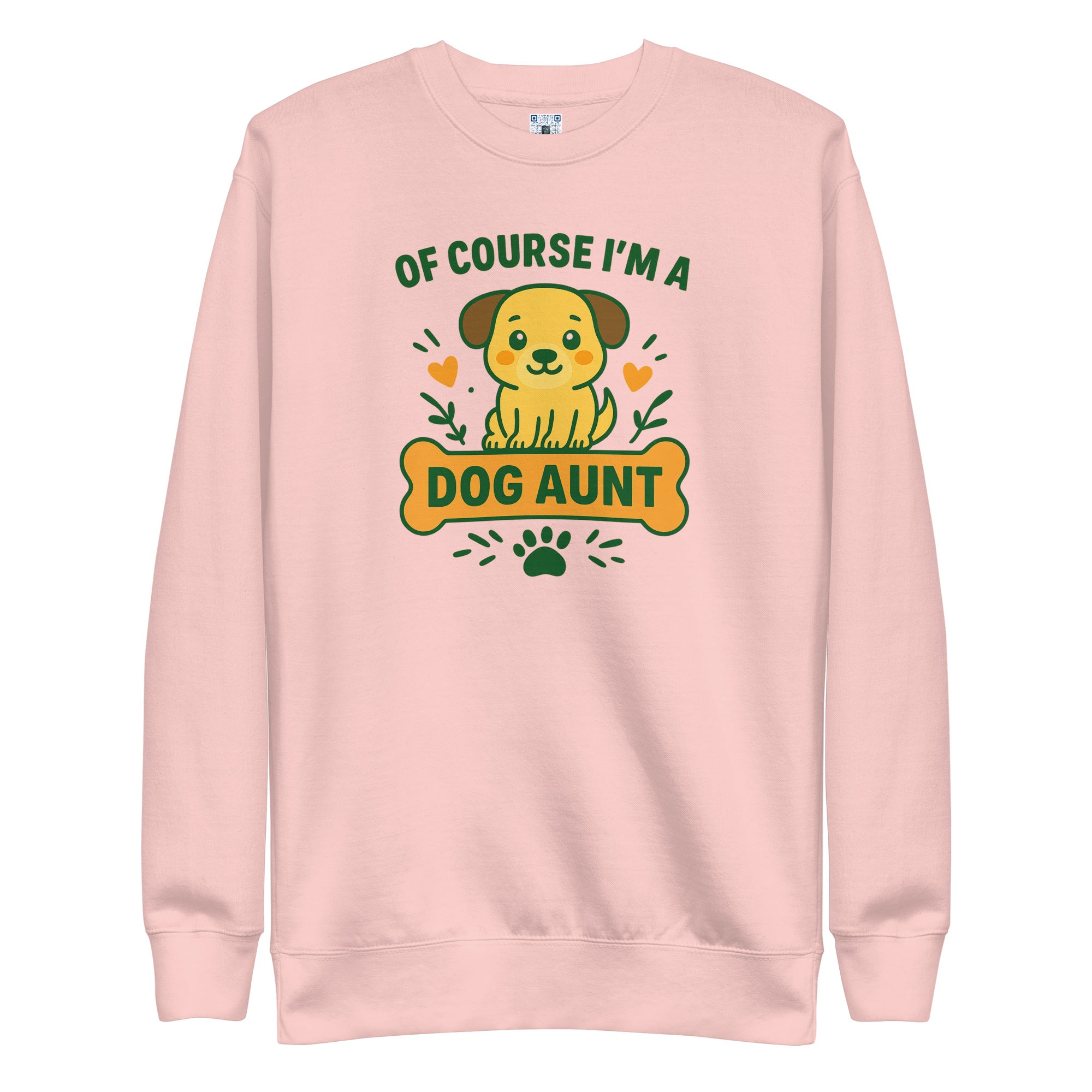 Dog Aunt sweatshirt with bold pet parent graphic on the front