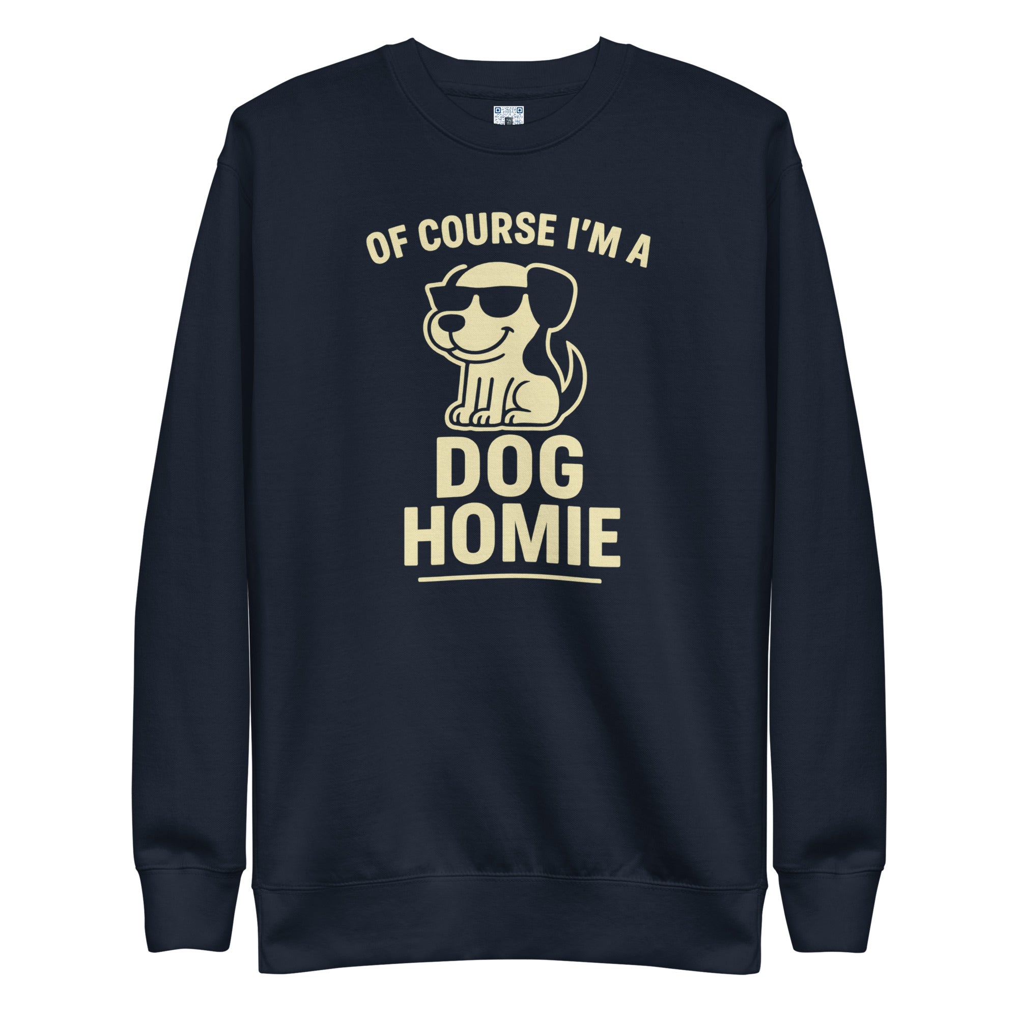 Dog Homie sweatshirt with bold pet parent graphic on the front