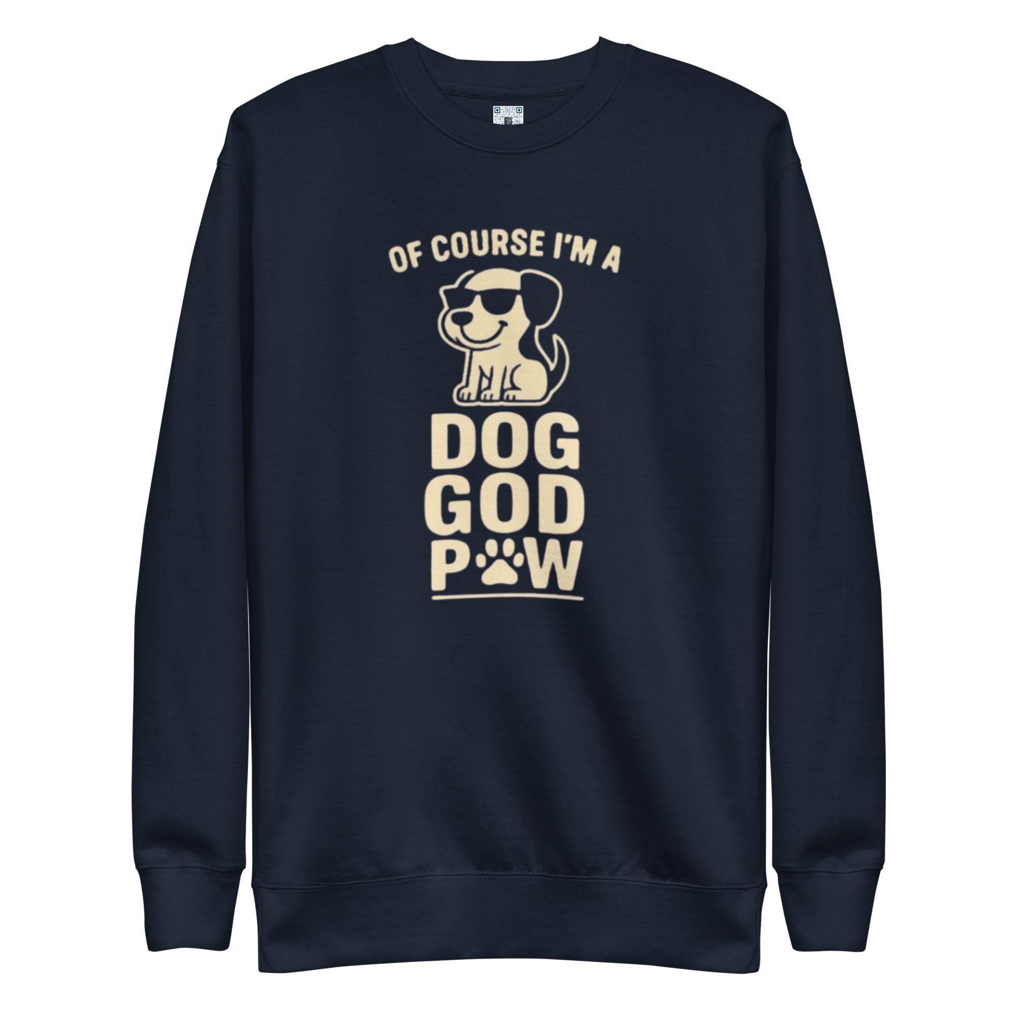 Dog God Paw sweatshirt with bold pet parent graphic on the front