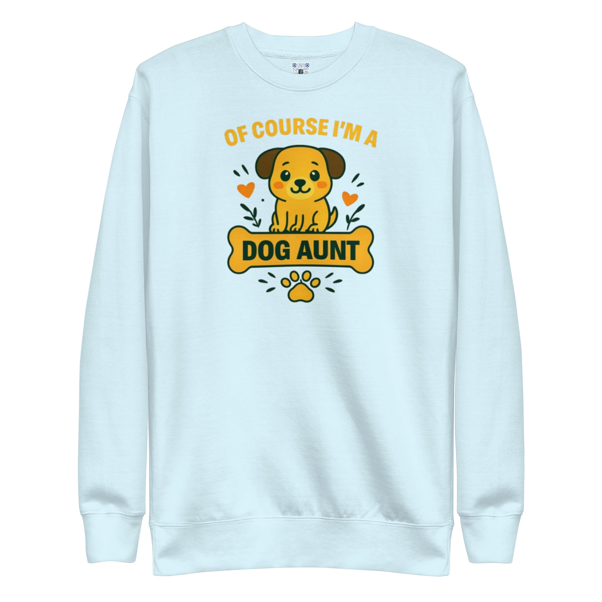 Dog Aunt sweatshirt with bold pet parent graphic on the front