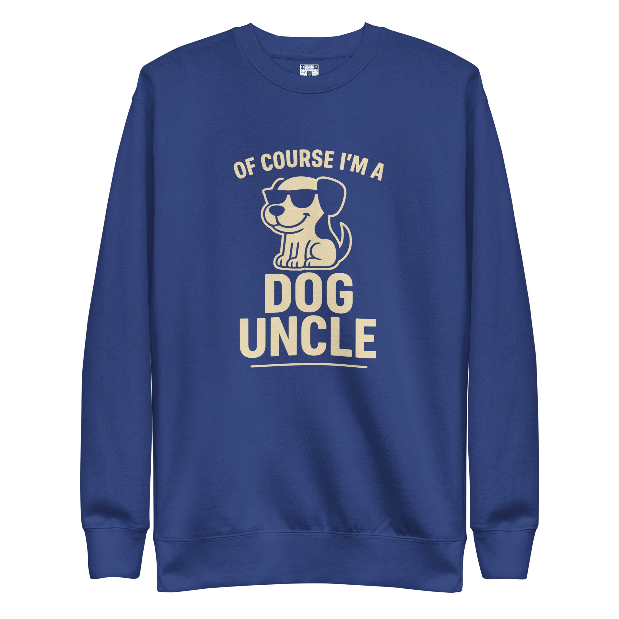Dog Uncle sweatshirt with bold pet parent graphic on the front