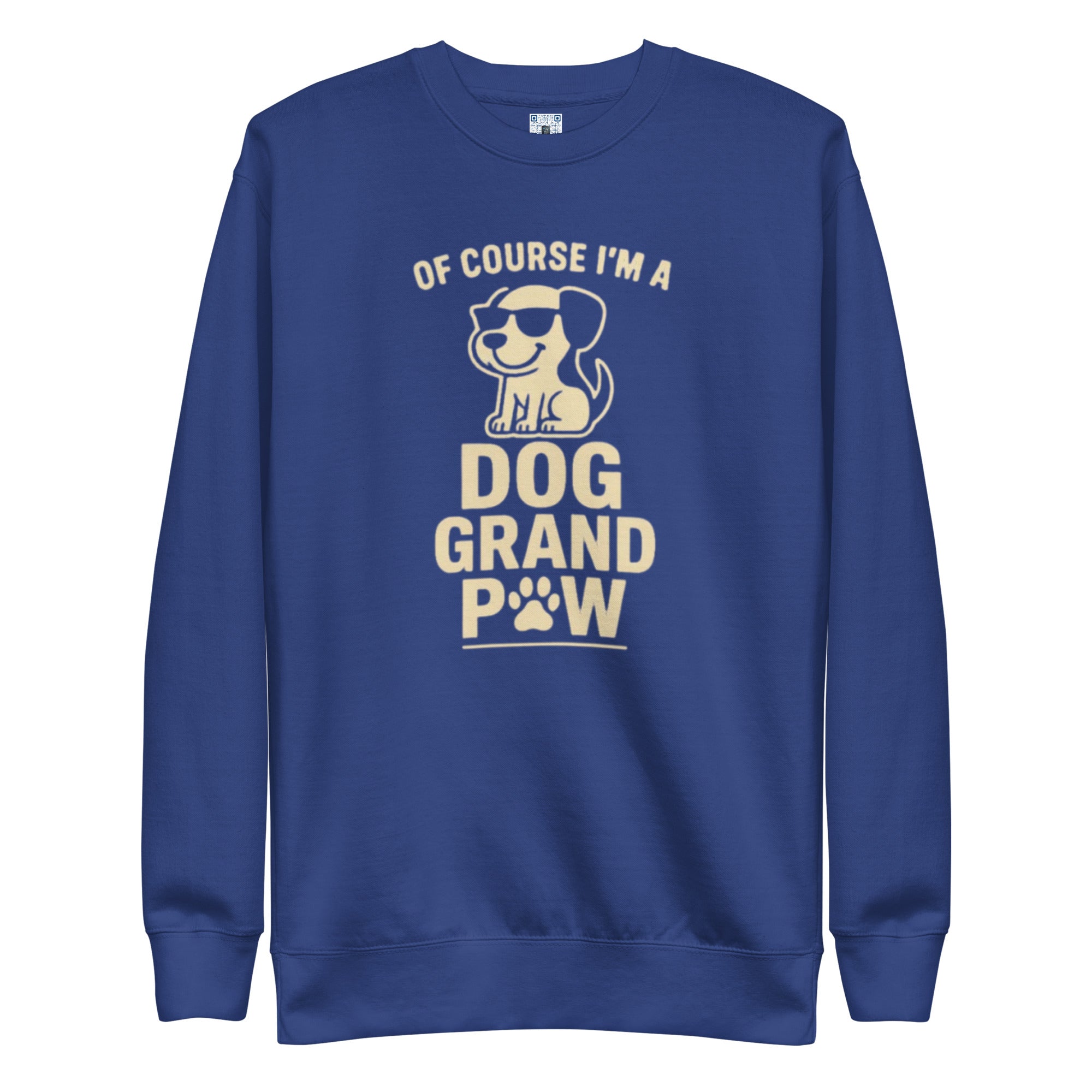 Dog Grand Paw sweatshirt with bold pet parent graphic on the front