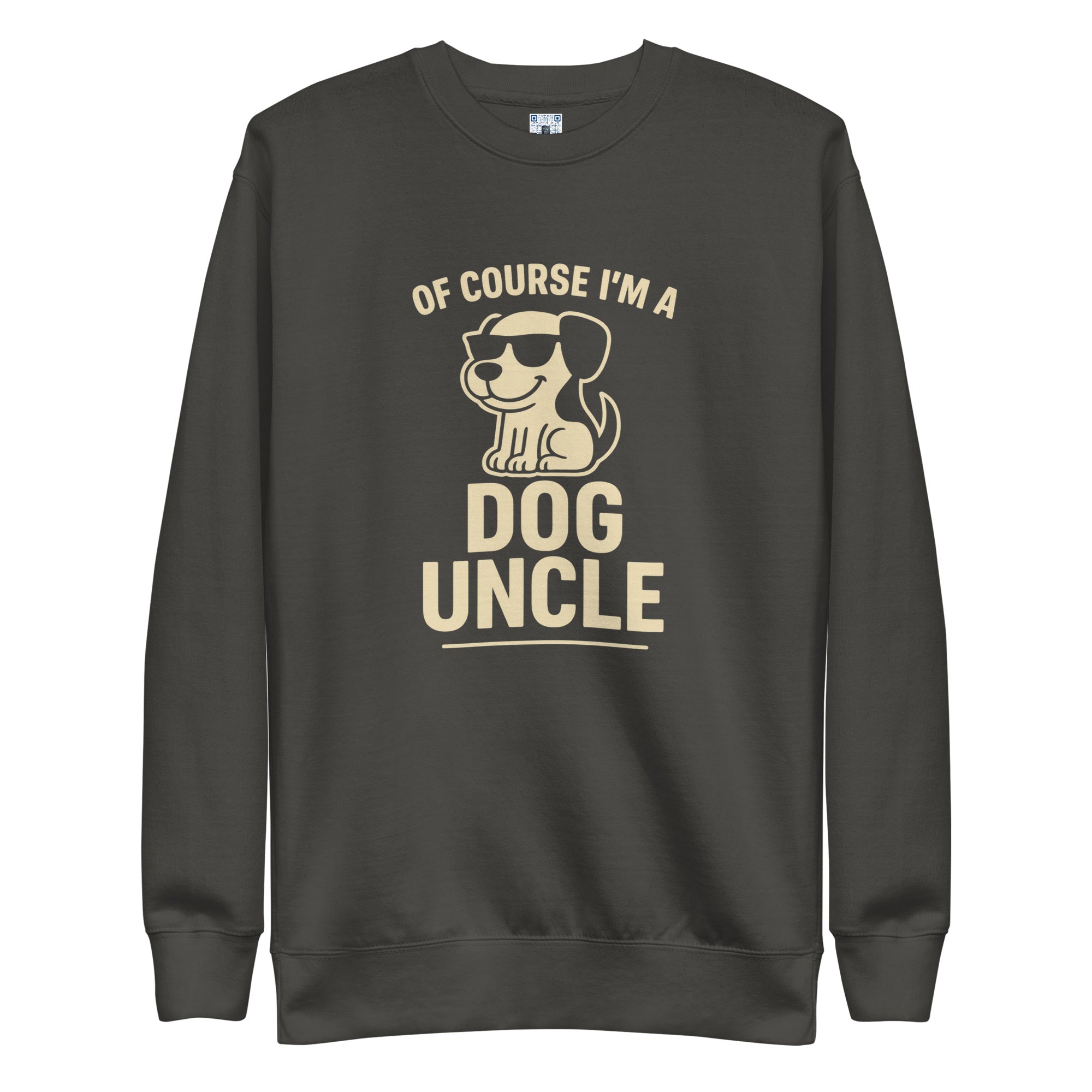 Dog Uncle sweatshirt with bold pet parent graphic on the front