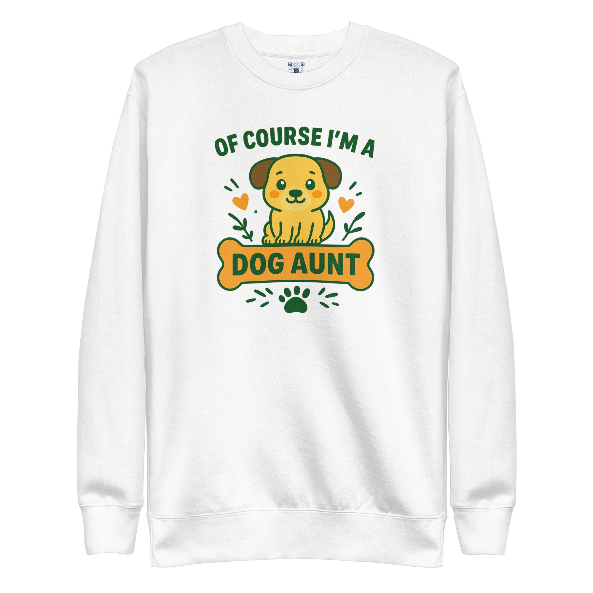 Dog Aunt sweatshirt with bold pet parent graphic on the front