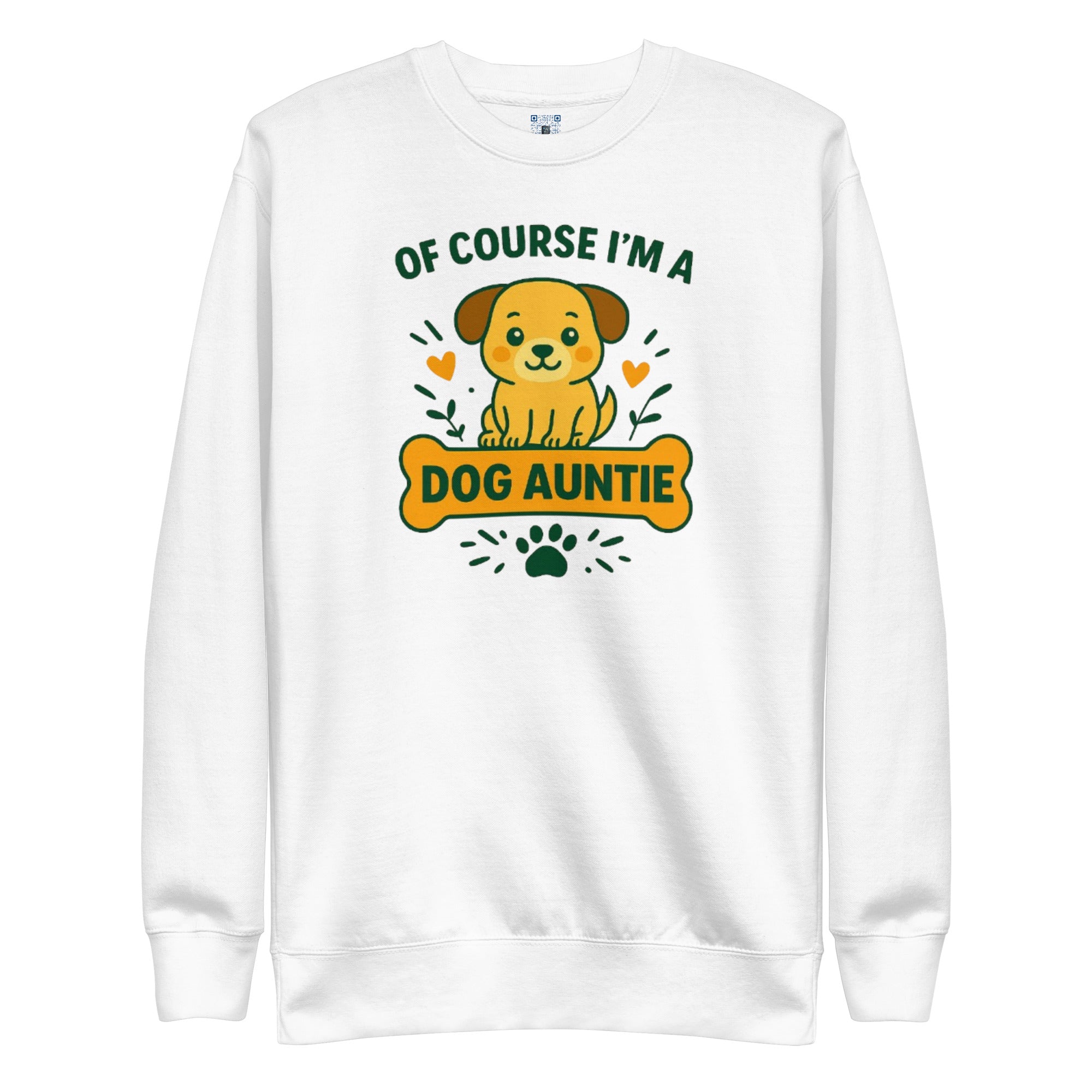 Dog Auntie sweatshirt with bold pet parent graphic on the front