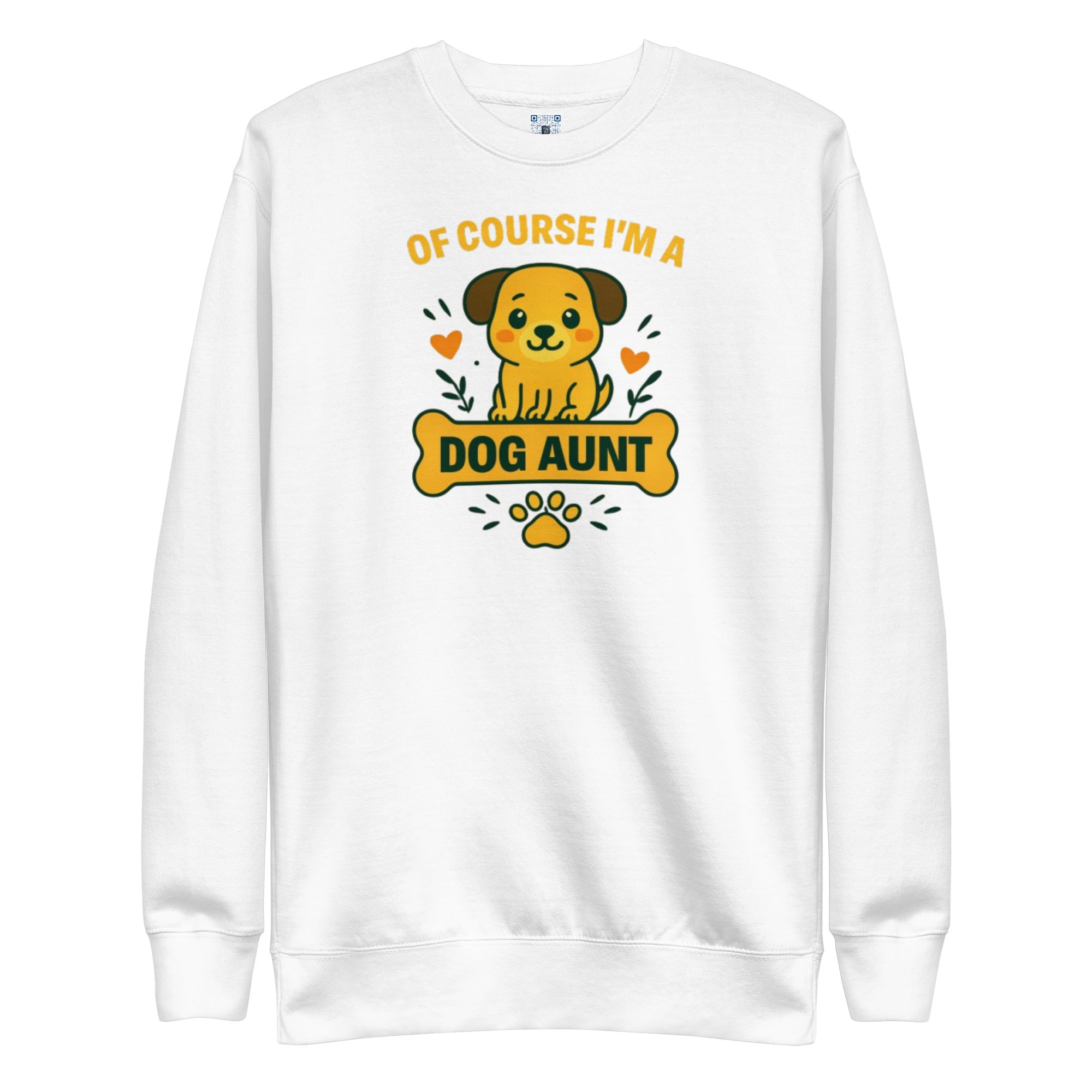 Dog Aunt sweatshirt with bold pet parent graphic on the front