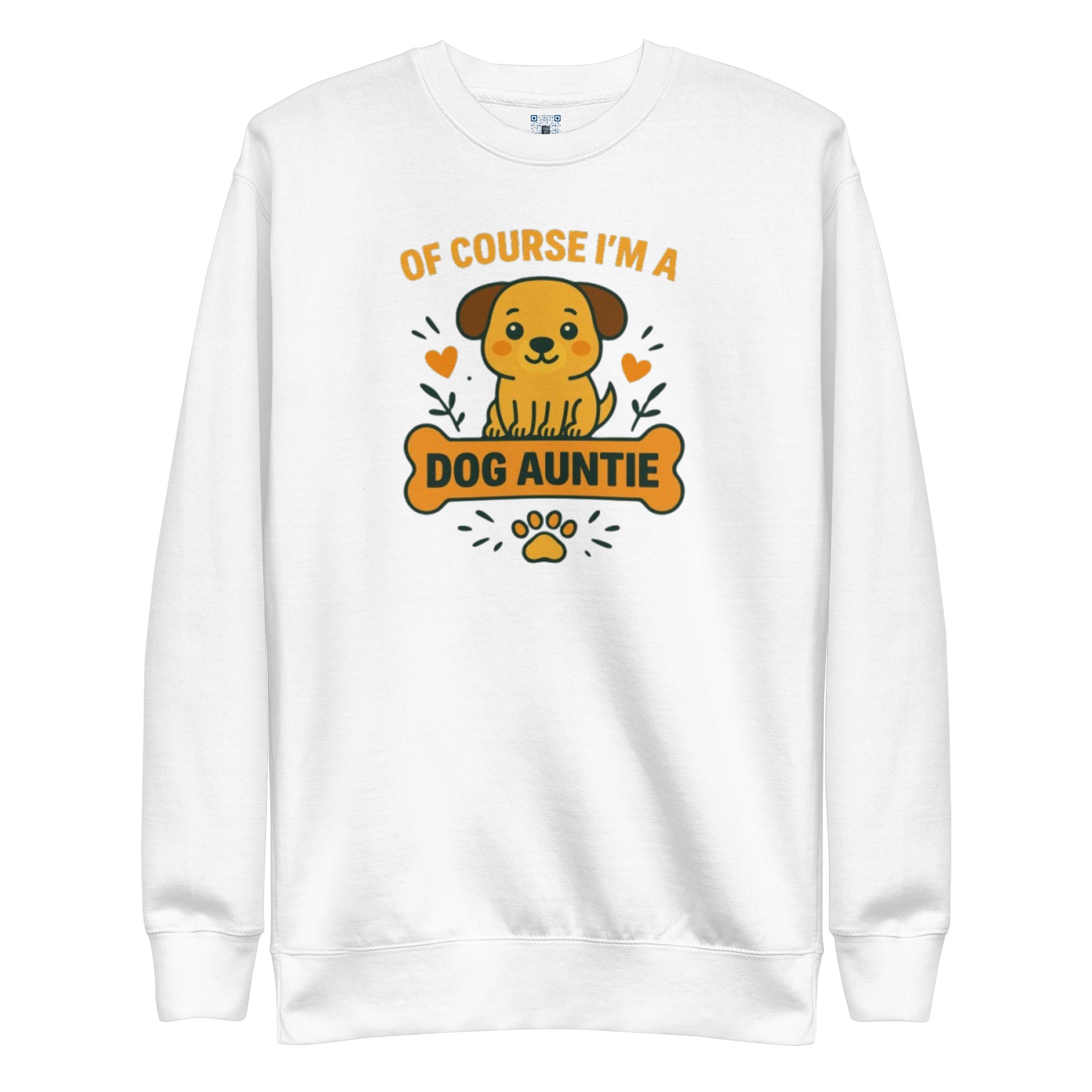 Dog Auntie sweatshirt with bold pet parent graphic on the front