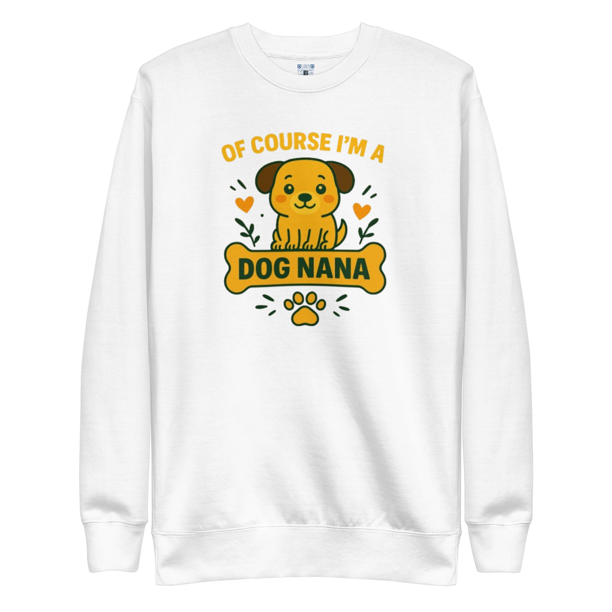 Dog Nana sweatshirt with bold pet parent graphic on the front