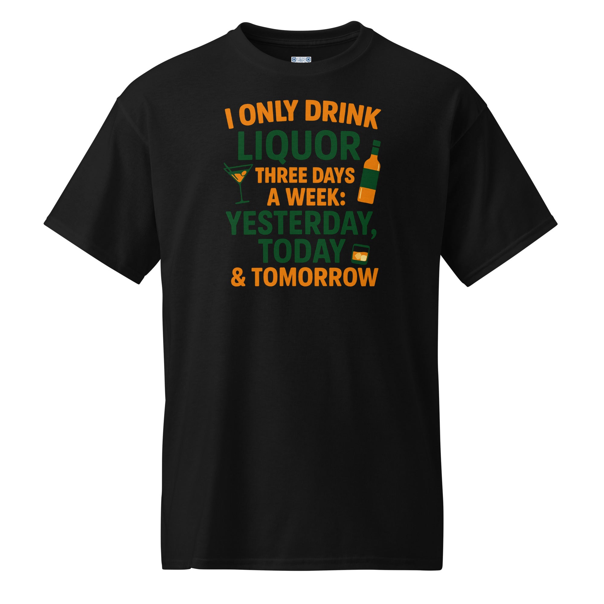 Graphic apparel featuring humorous “I Only Drink” slogan design