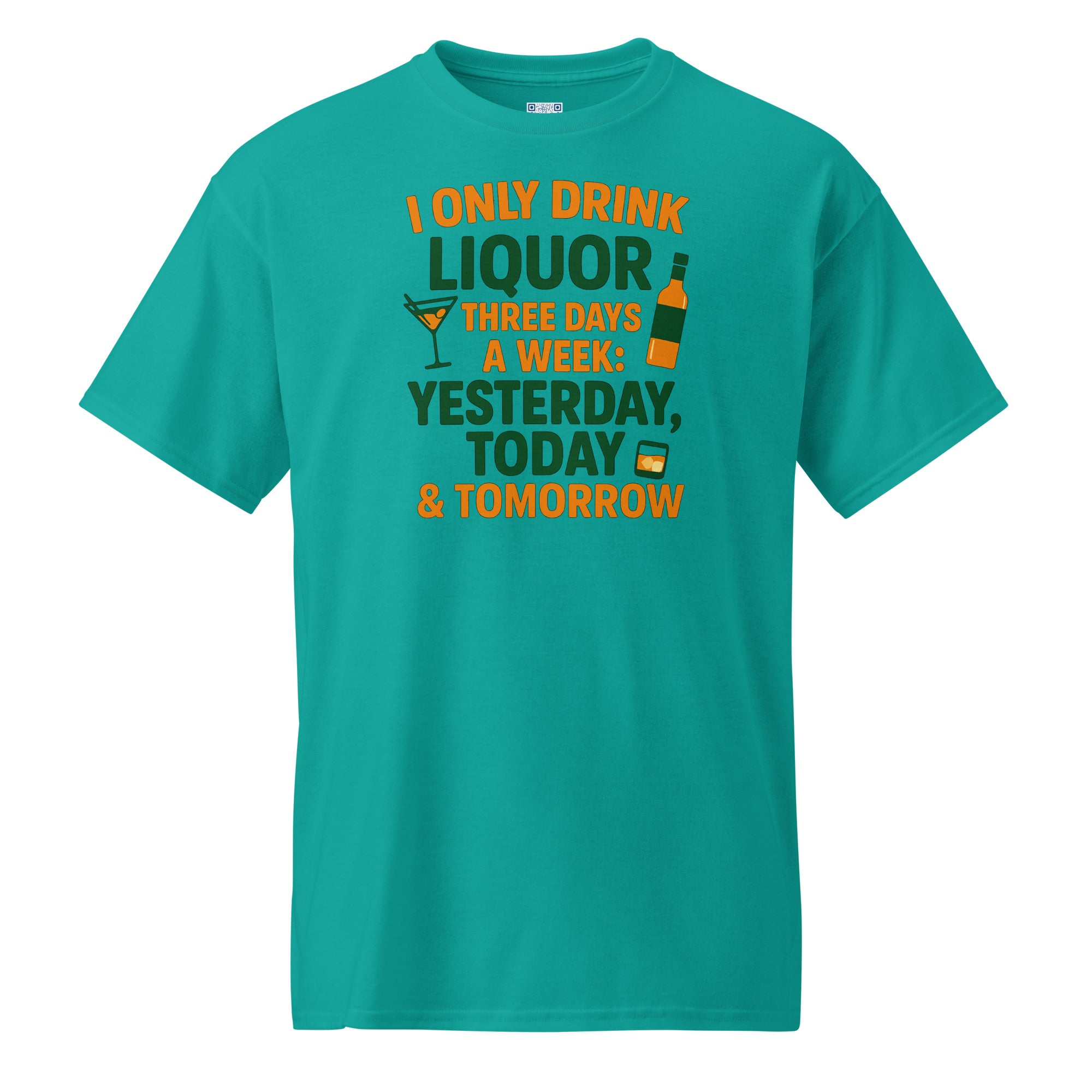 Graphic apparel featuring humorous “I Only Drink” slogan design