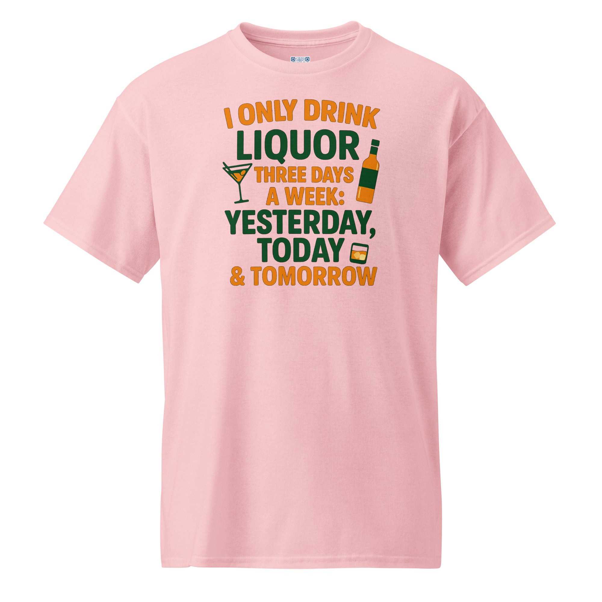 Graphic apparel featuring humorous “I Only Drink” slogan design
