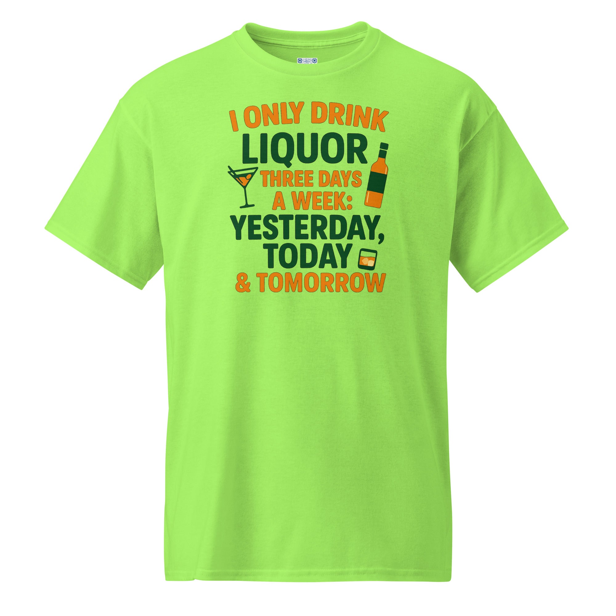 Graphic apparel featuring humorous “I Only Drink” slogan design