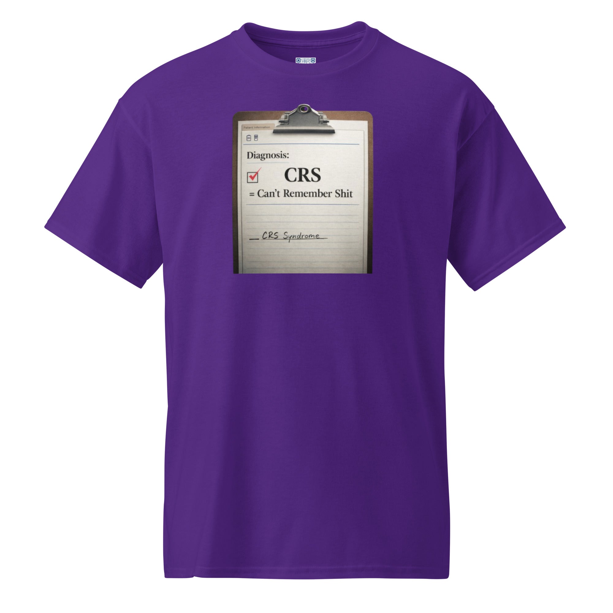 Suffering from CRS Can’t Remember Sh*t t-shirt apparel by Bee Original Designs, funny lifestyle statement.