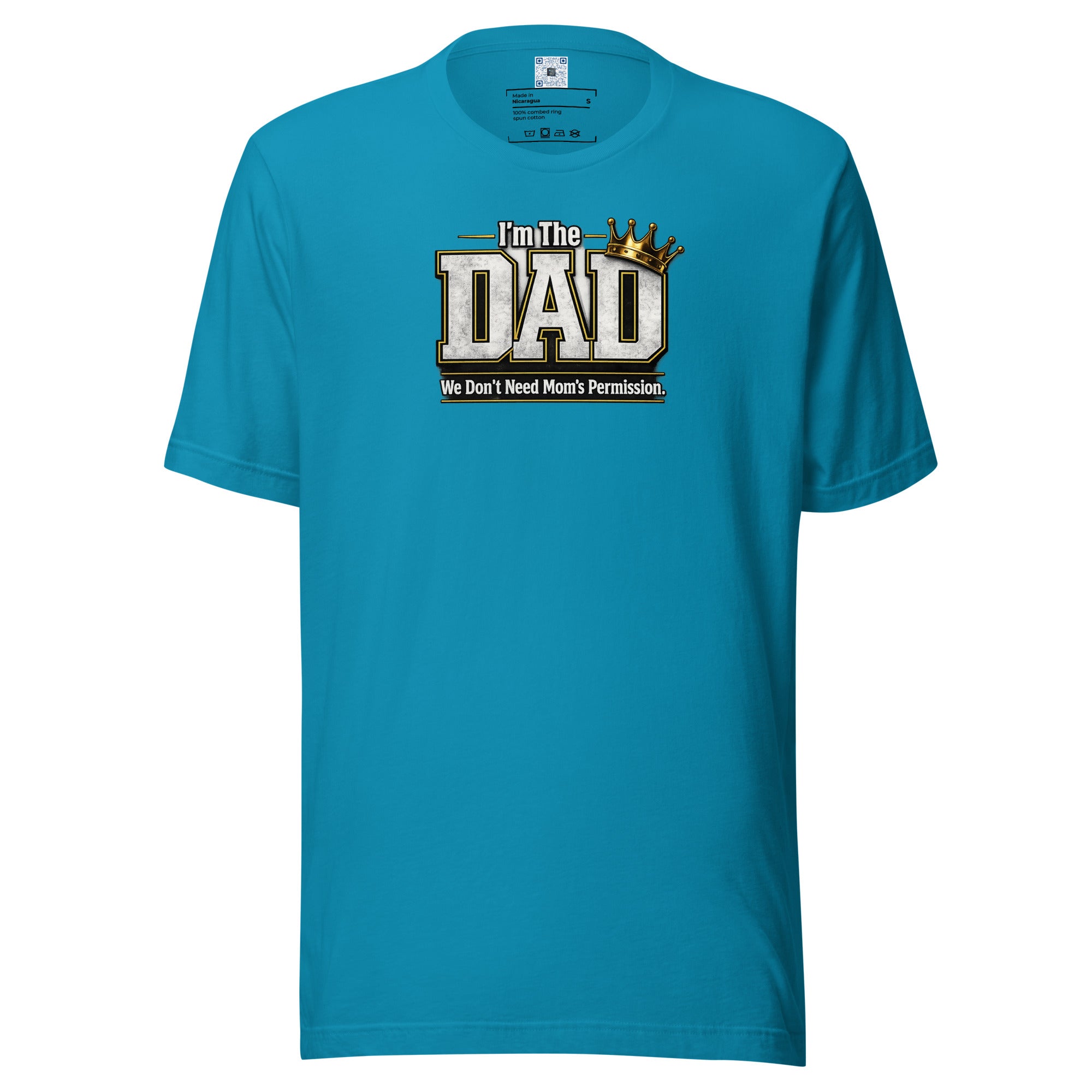 Dads Don't Need Permission graphic t-shirt featuring a bold Father's Day design celebrating confident dads, family leadership, and fatherhood with humor.
