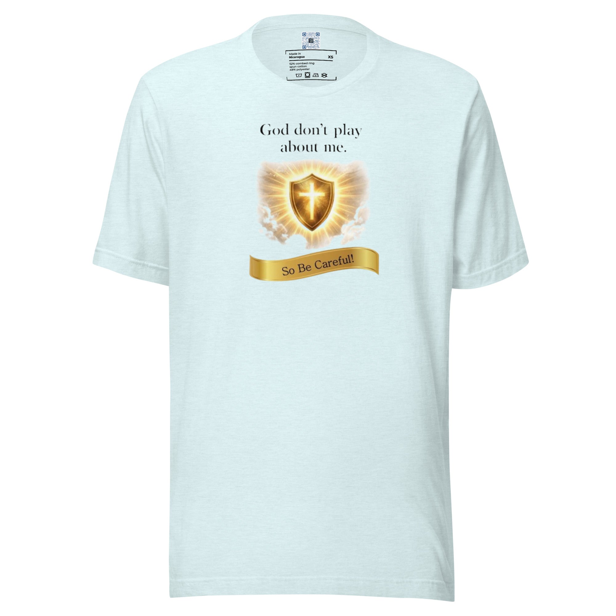 God Don’t Play About Me t-shirt design by Bee Original Designs, bold faith and confidence statement.