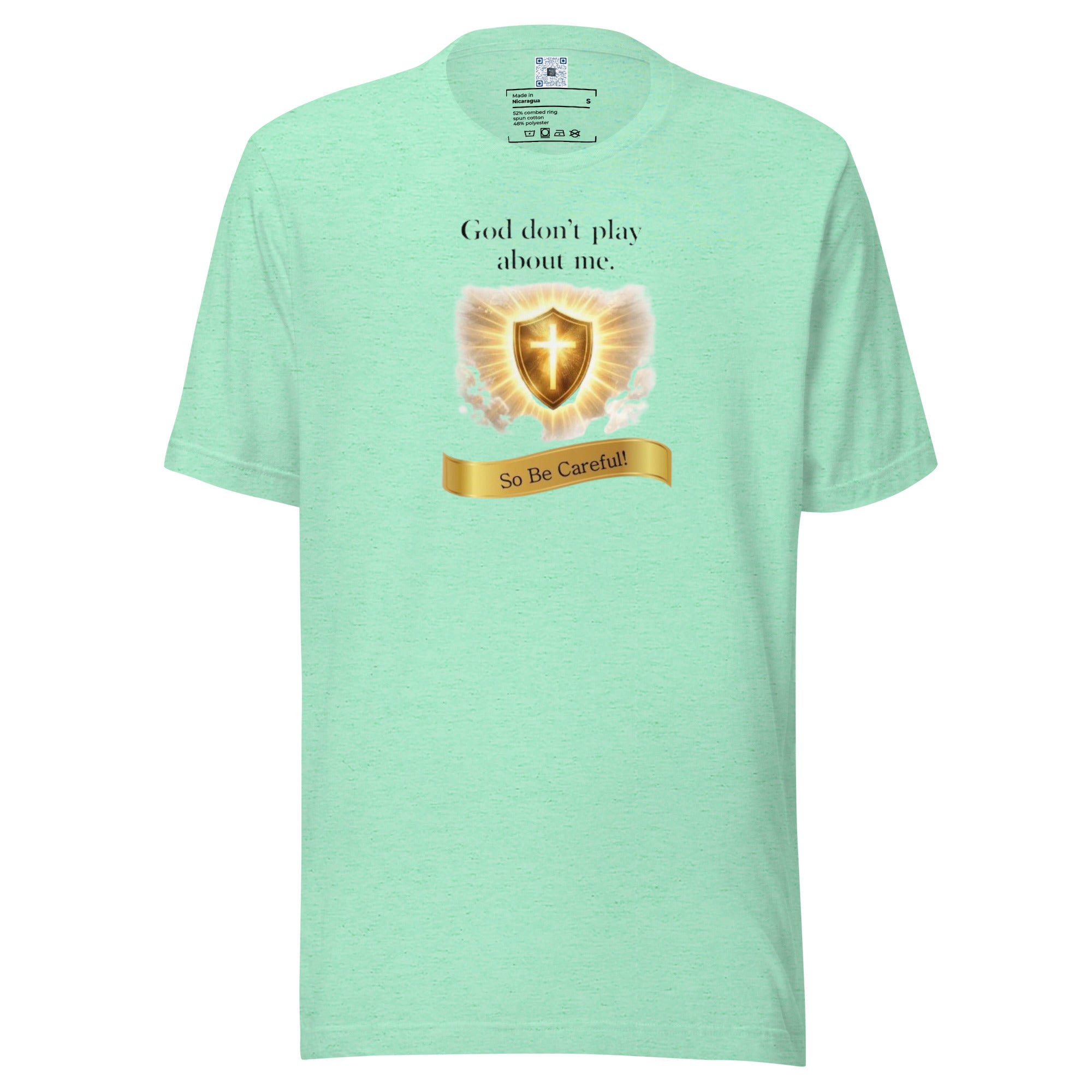 God Don’t Play About Me t-shirt design by Bee Original Designs, bold faith and confidence statement.