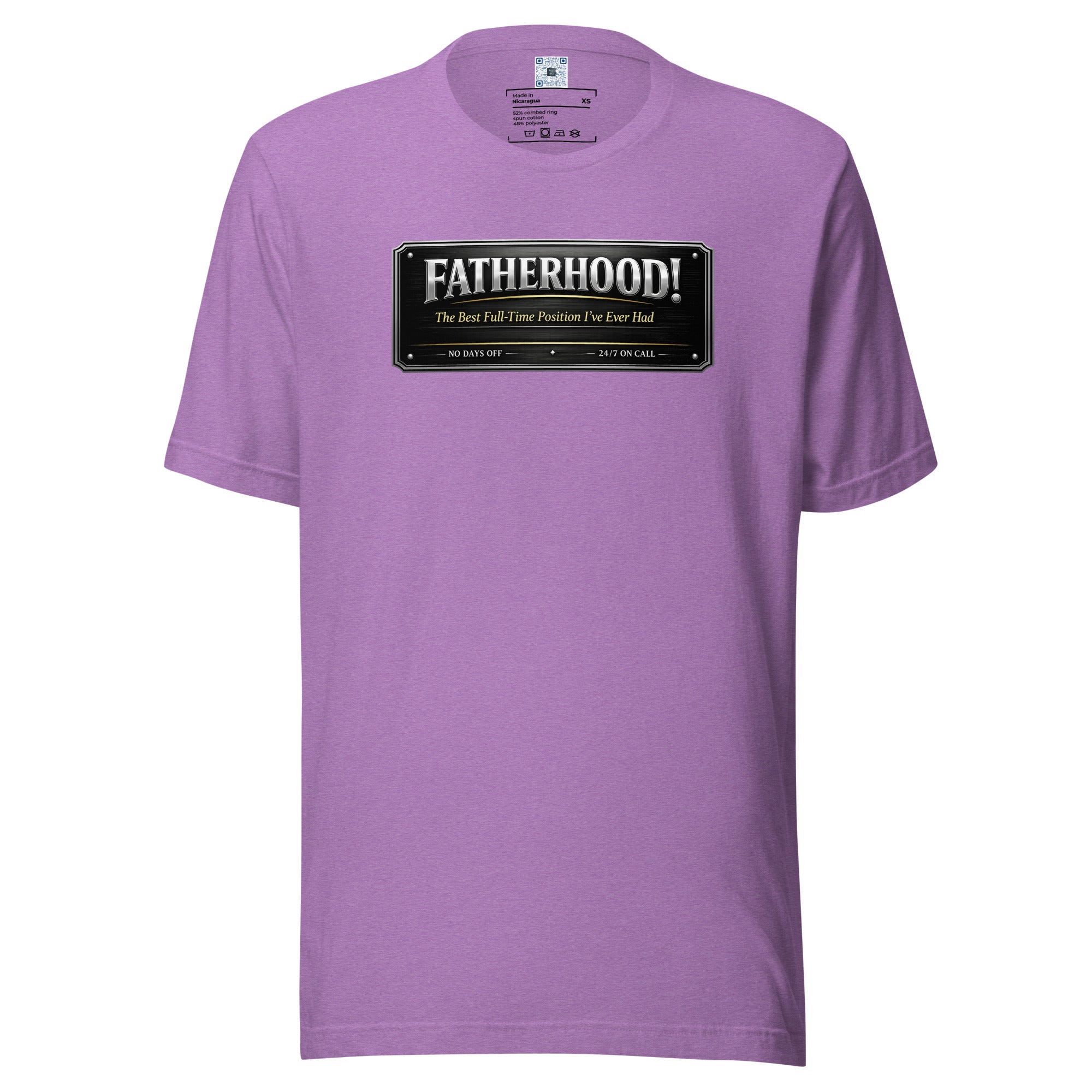 Fatherhood The Best Full-Time Position I've Ever Had graphic t-shirt featuring a bold Father's Day design celebrating dedicated dads, family, and fatherhood.