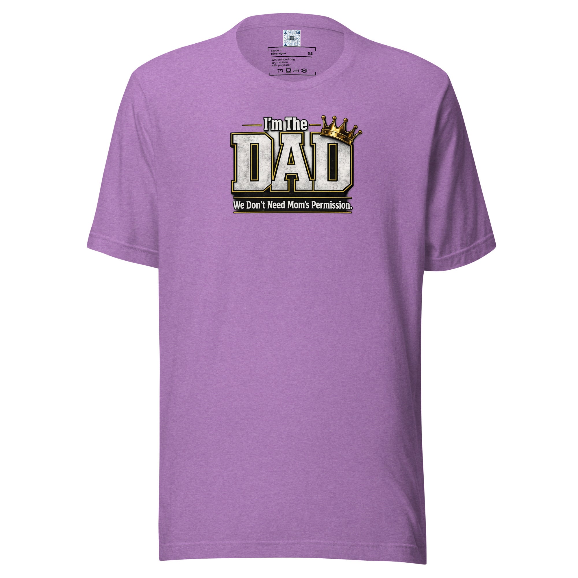 Dads Don't Need Permission graphic t-shirt featuring a bold Father's Day design celebrating confident dads, family leadership, and fatherhood with humor.