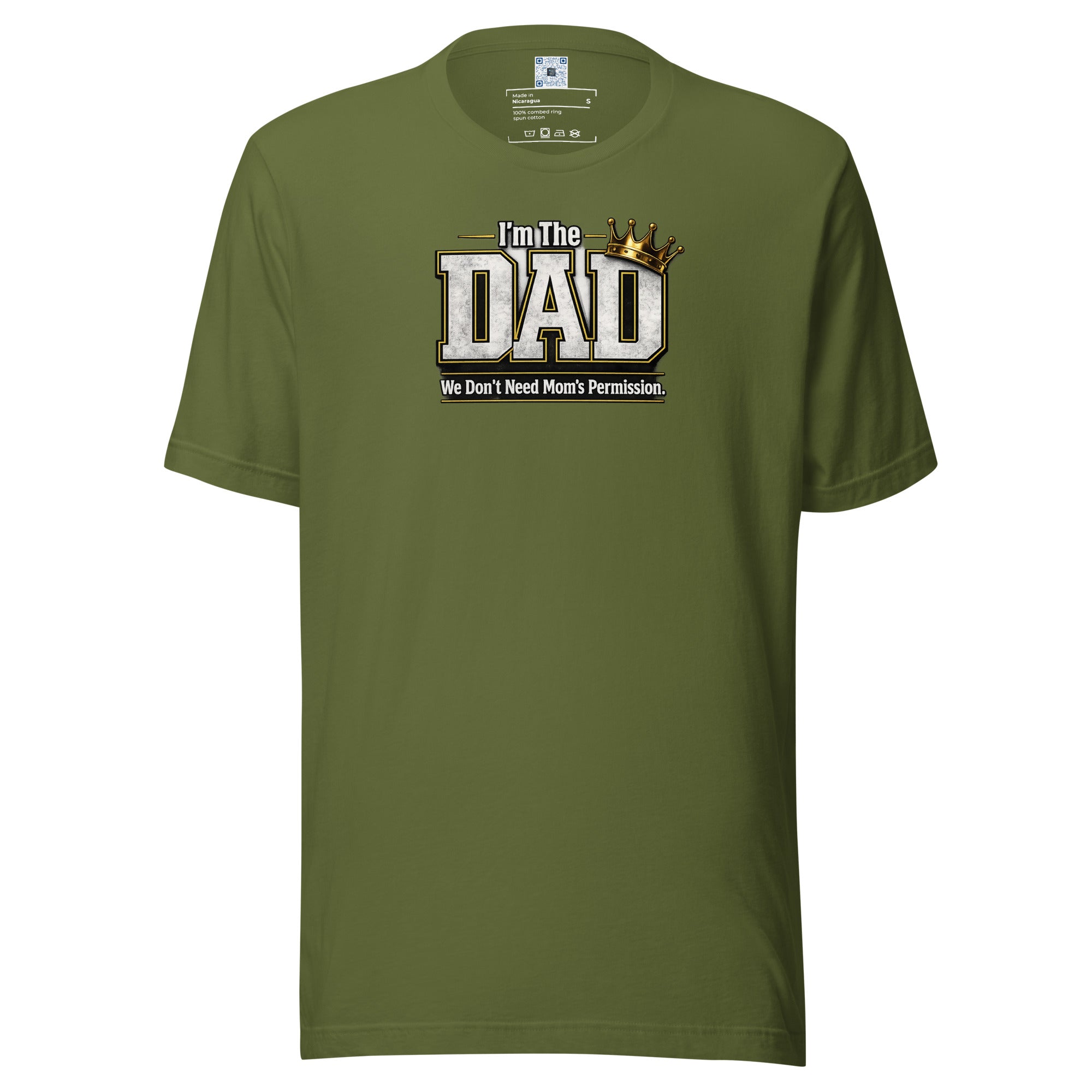 Dads Don't Need Permission graphic t-shirt featuring a bold Father's Day design celebrating confident dads, family leadership, and fatherhood with humor.