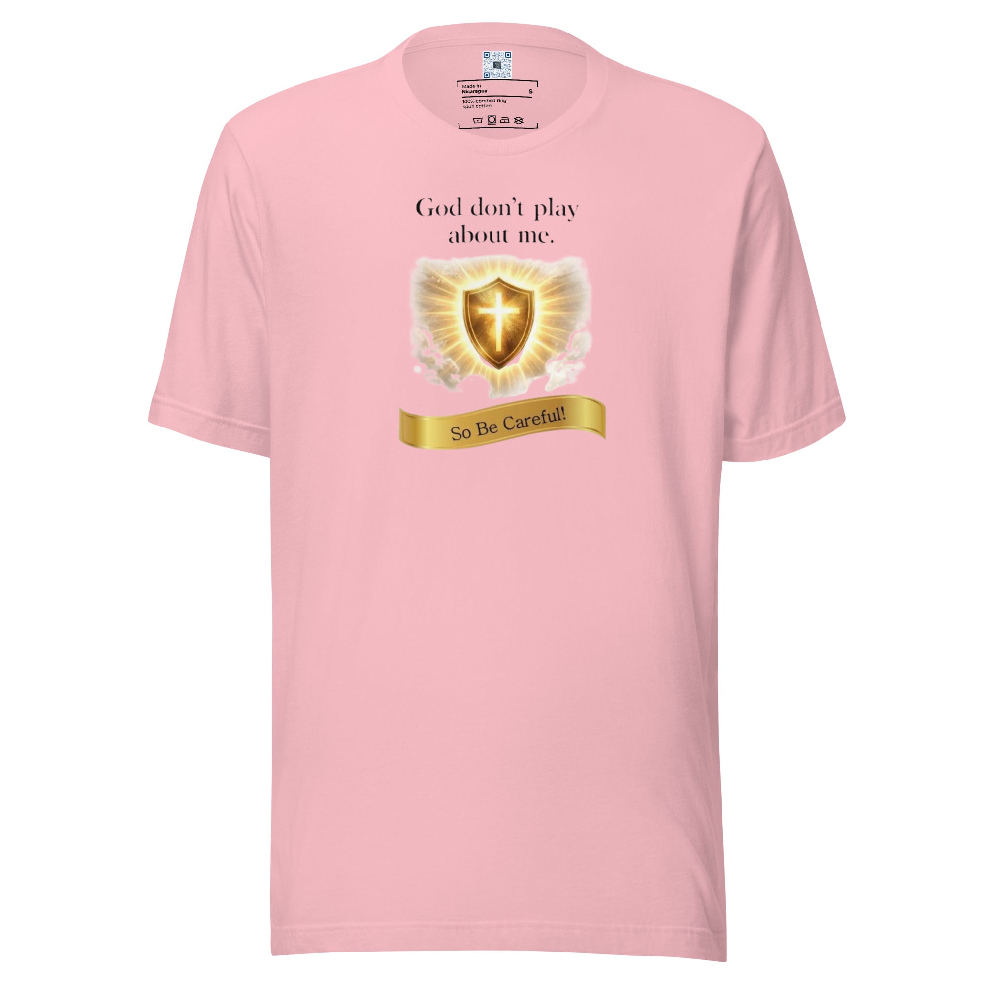 God Don’t Play About Me t-shirt design by Bee Original Designs, bold faith and confidence statement.