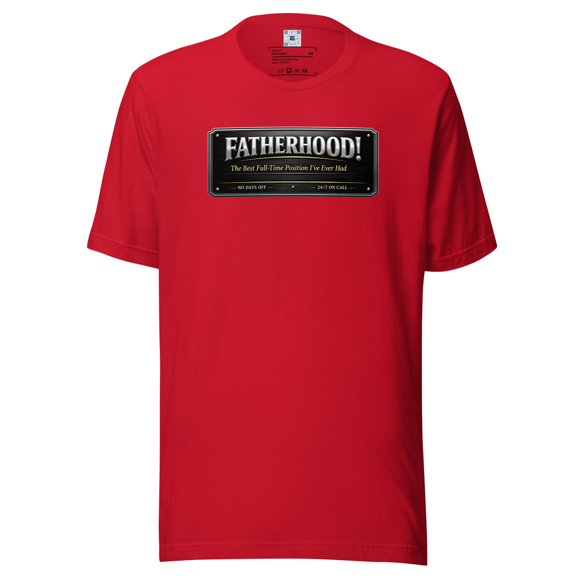 Fatherhood The Best Full-Time Position I've Ever Had graphic t-shirt featuring a bold Father's Day design celebrating dedicated dads, family, and fatherhood.
