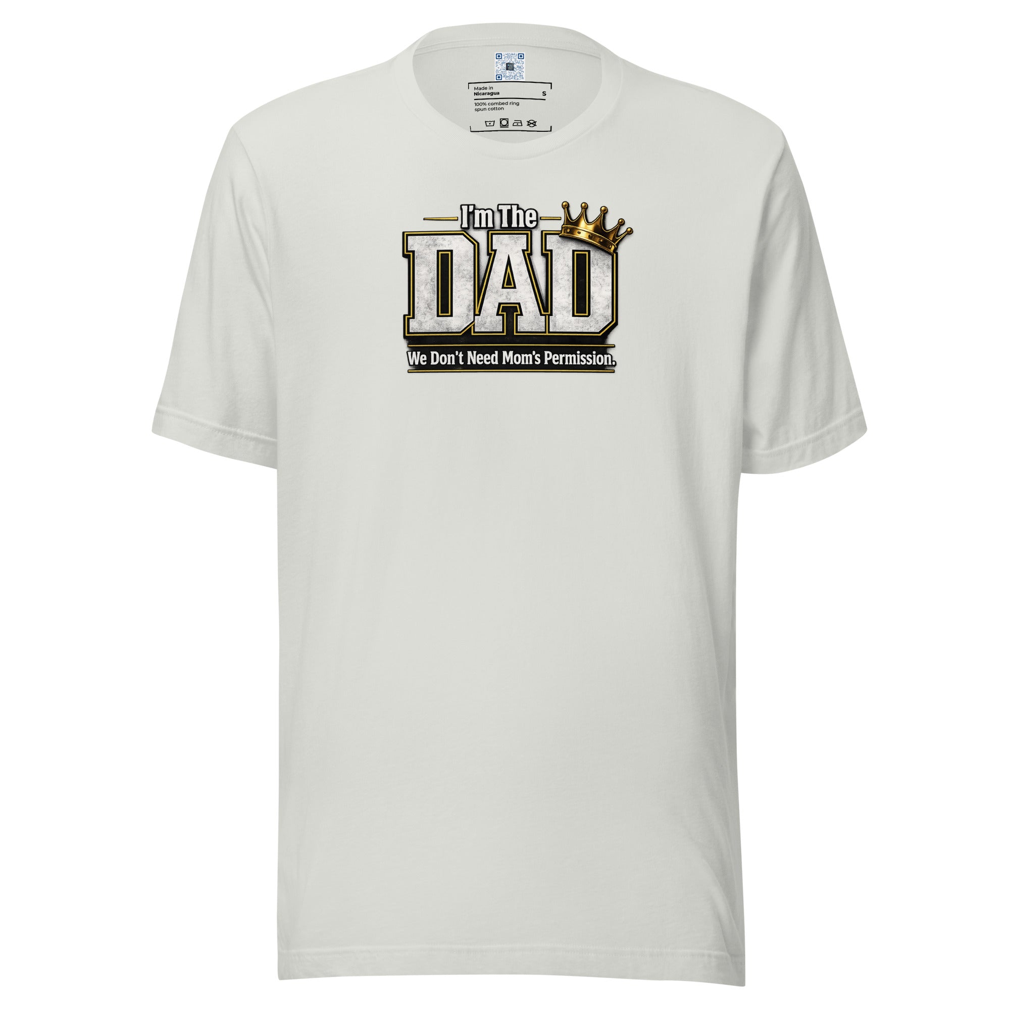 Dads Don't Need Permission graphic t-shirt featuring a bold Father's Day design celebrating confident dads, family leadership, and fatherhood with humor.