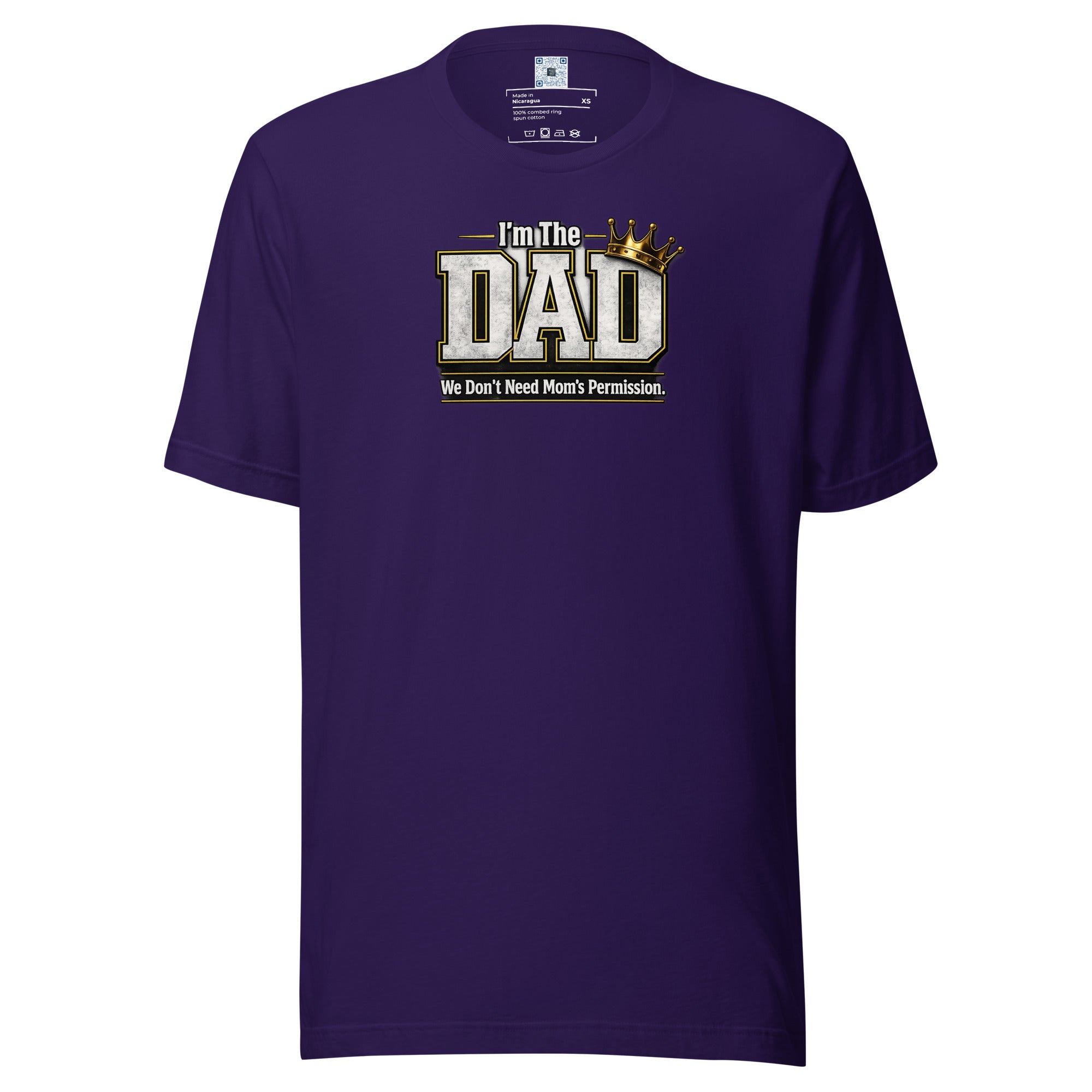 Dads Don't Need Permission graphic t-shirt featuring a bold Father's Day design celebrating confident dads, family leadership, and fatherhood with humor.