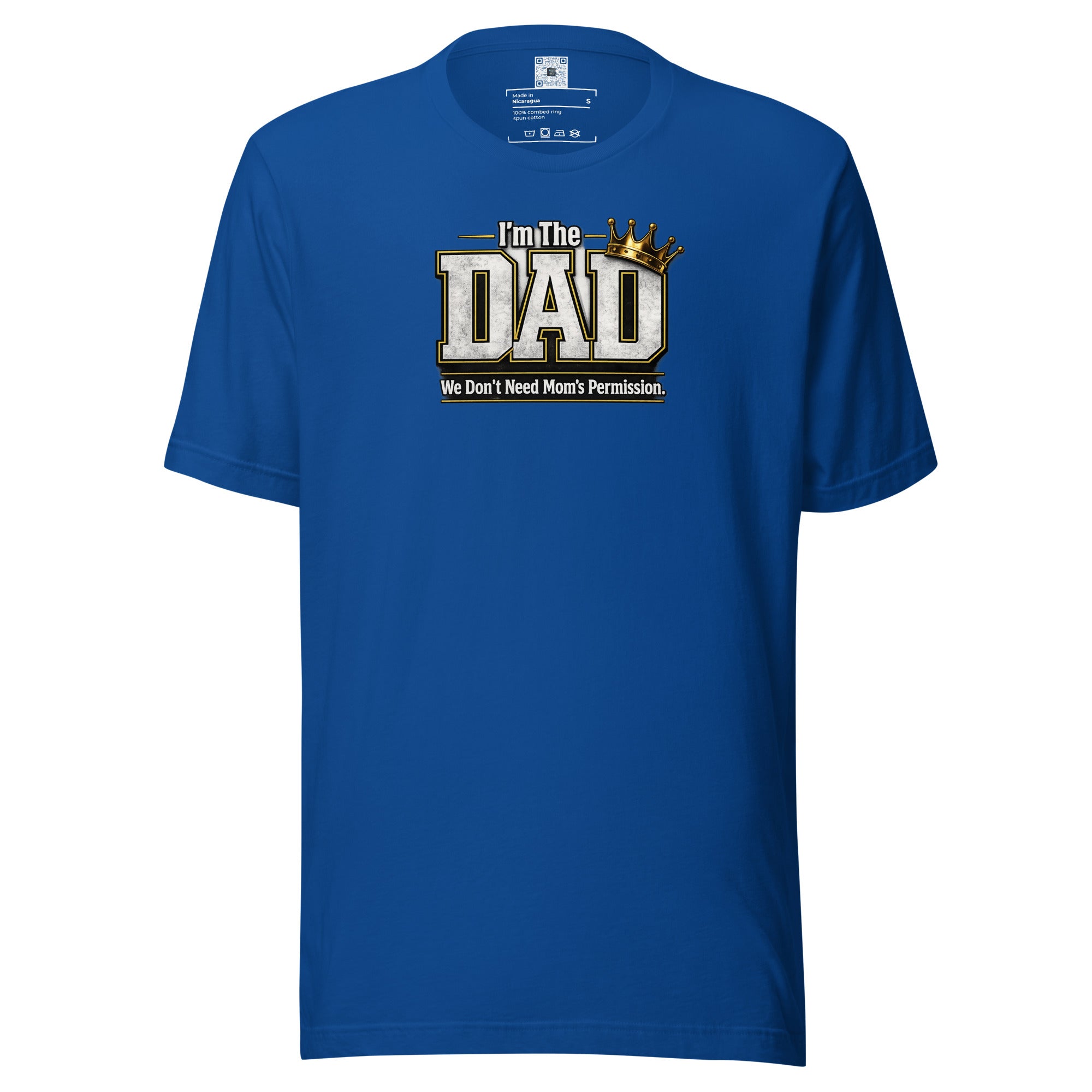 Dads Don't Need Permission graphic t-shirt featuring a bold Father's Day design celebrating confident dads, family leadership, and fatherhood with humor.