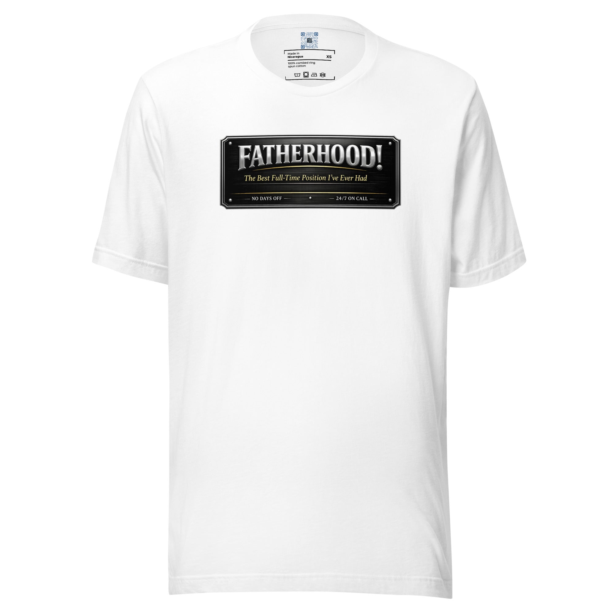 Fatherhood The Best Full-Time Position I've Ever Had graphic t-shirt featuring a bold Father's Day design celebrating dedicated dads, family, and fatherhood.