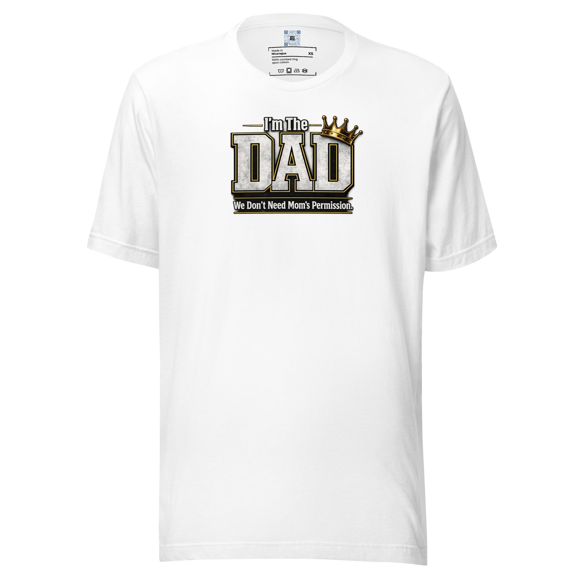 Dads Don't Need Permission graphic t-shirt featuring a bold Father's Day design celebrating confident dads, family leadership, and fatherhood with humor.